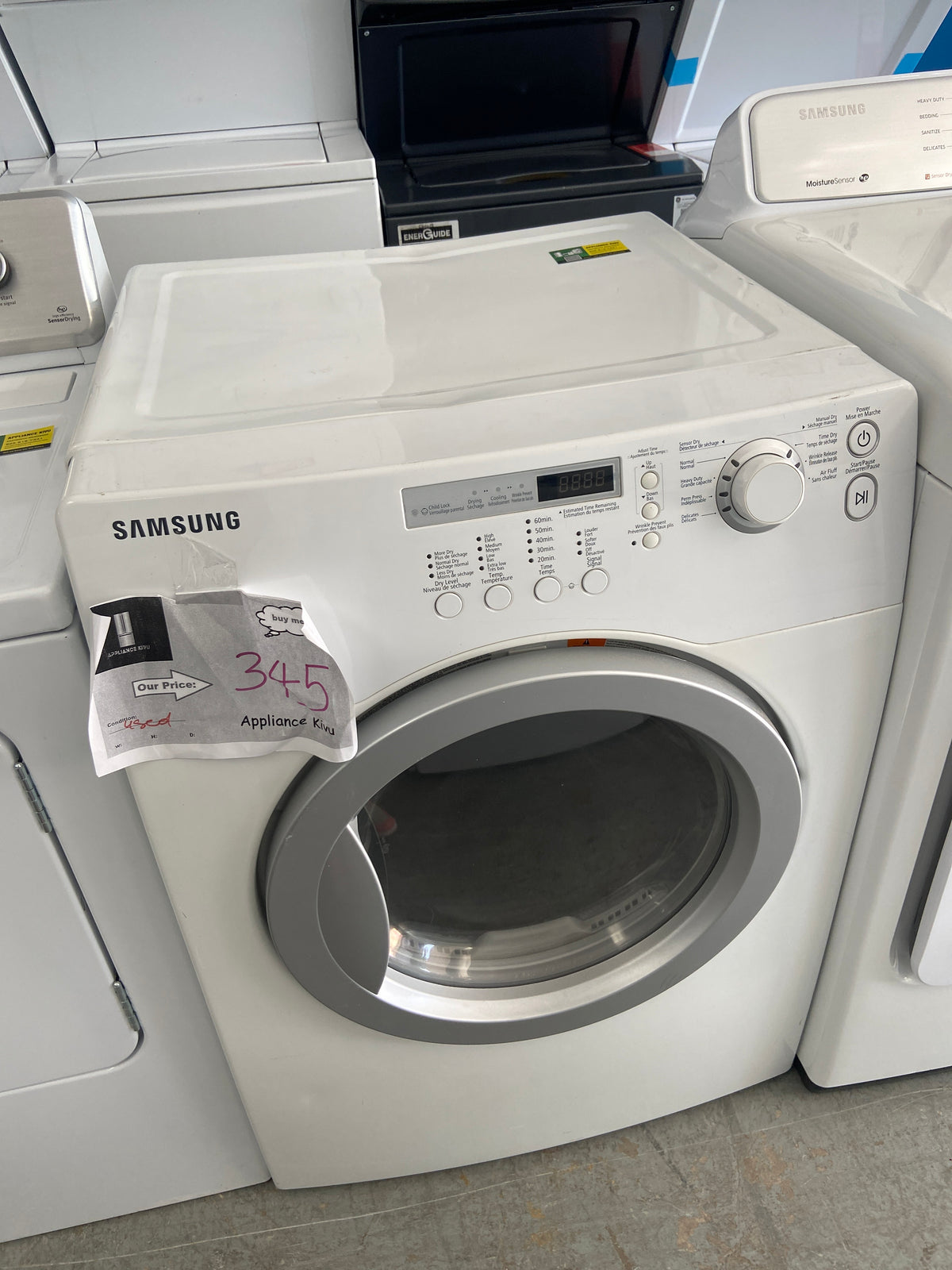 Samsung white dryer, “Refurbished”, 3 Months Warranty