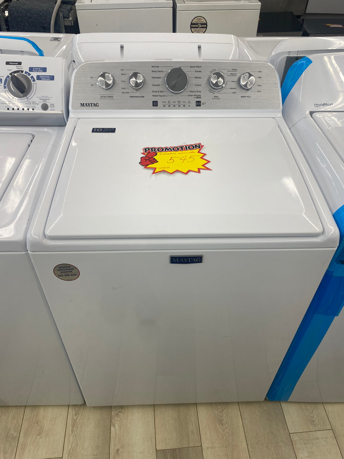 27” Maytag top load washer, White, "Refurbished"