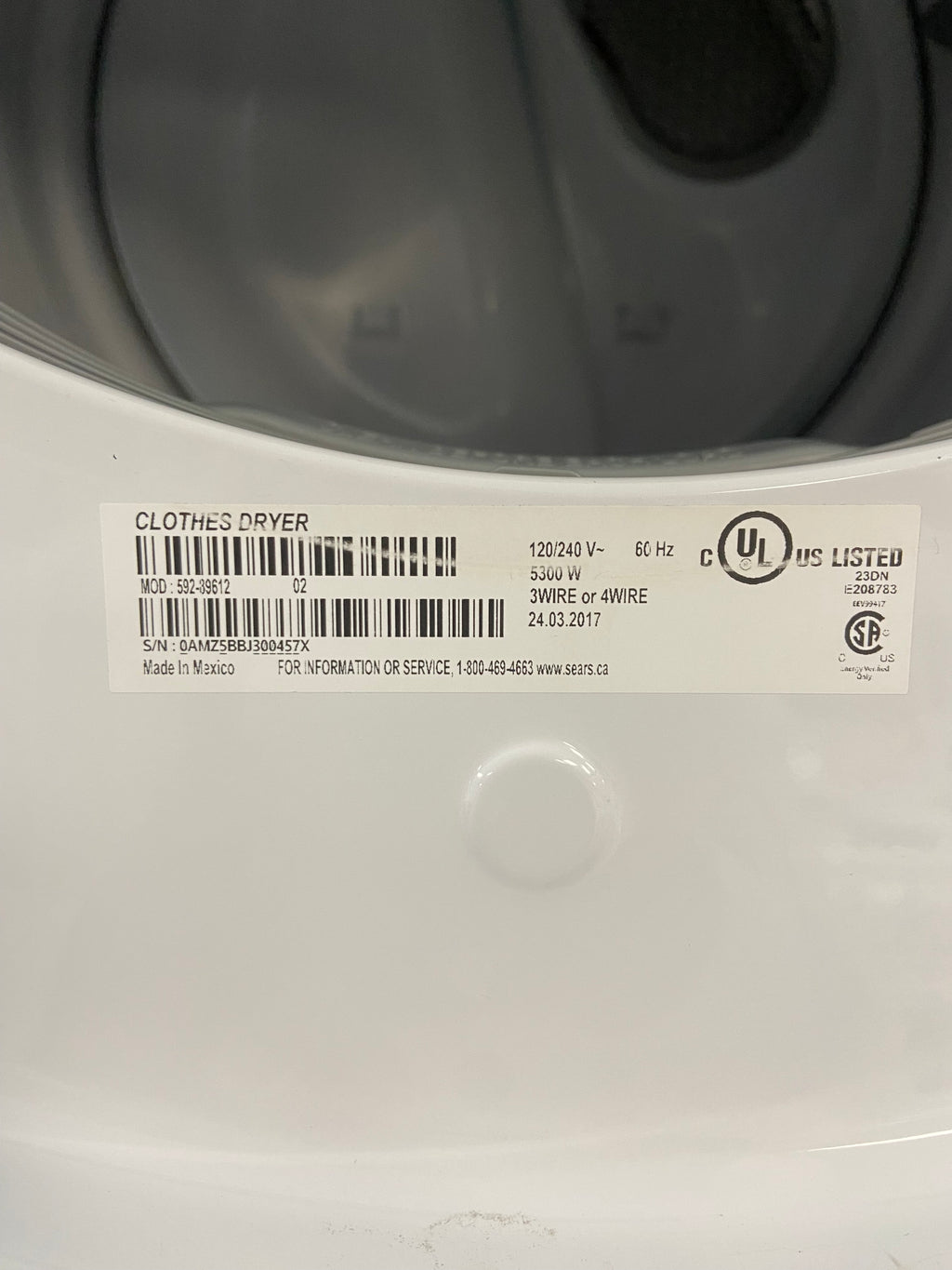 White Kenmore Washer and Dryer Set with warranty