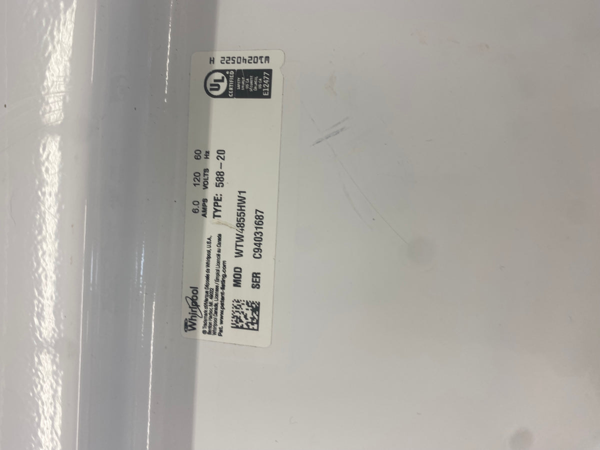 27” Whirlpool Top Load Washer, White, "Used"