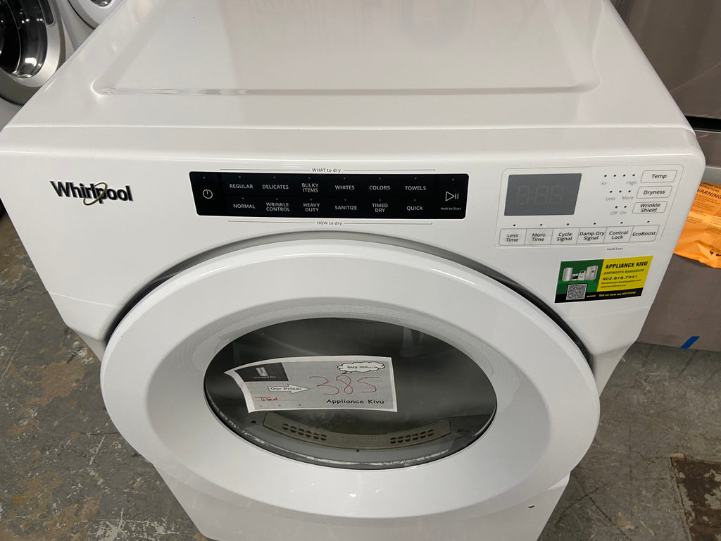 Whirlpool YWED5620HW1 Electric Dryer, 7.4 cu. ft. Dryer Capacity, 36 Dry Cycles, 4 Temperature Settings, Vented, Stackable, White colour