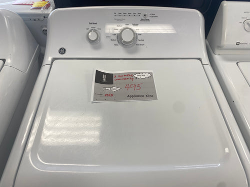 27” White GE Top Load washer, 4.4cuft with agitator “preowned”