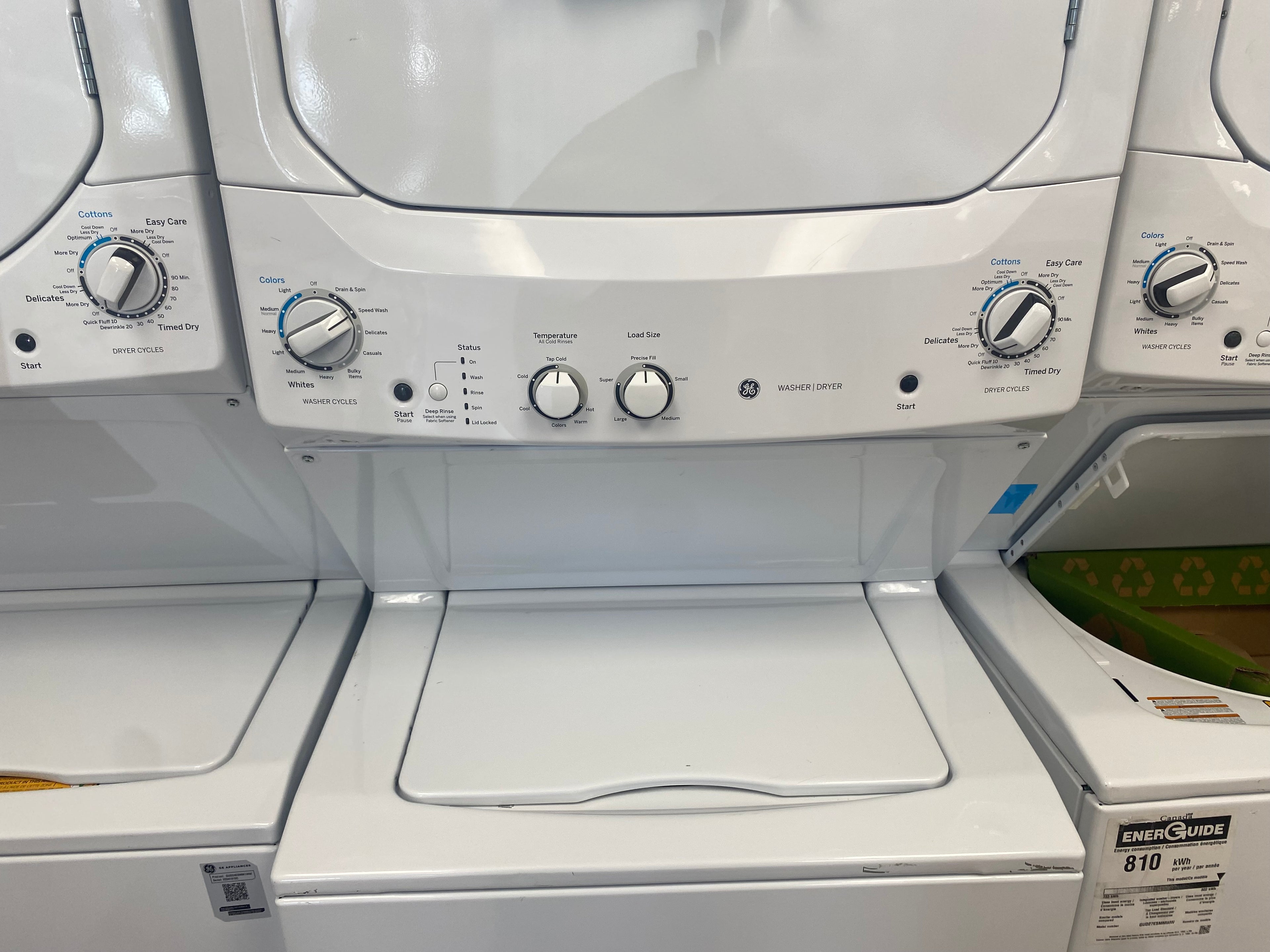 White GE 27” Laundry Center