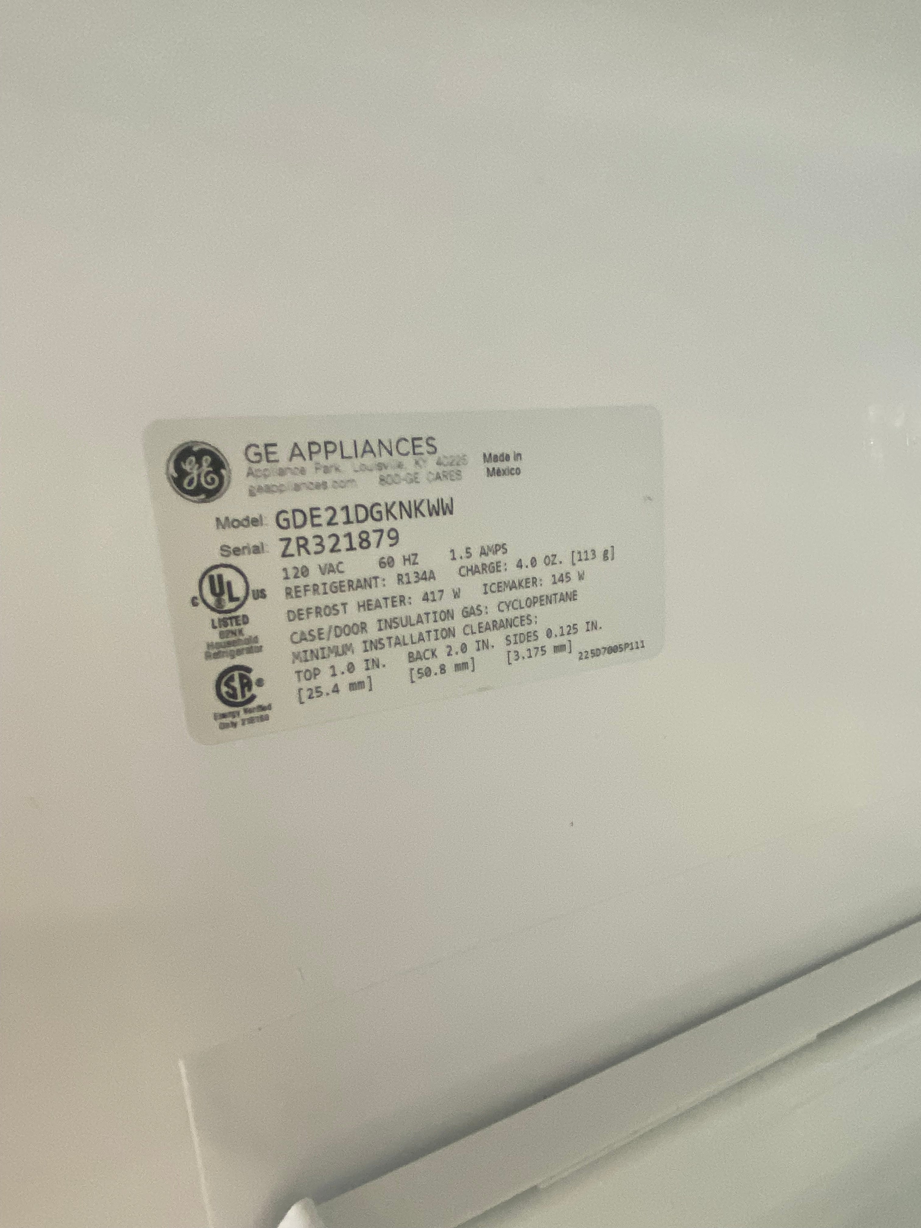 GE White Fridge "Lightly Used"