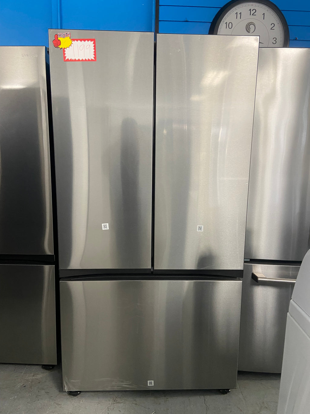 Samsung RF30BB6200QLAA French Door Refrigerator, 36 inch Width, 30.1 cu. ft. Capacity, Water Dispenser (Interior), Ice Dispenser (Freezer Located)