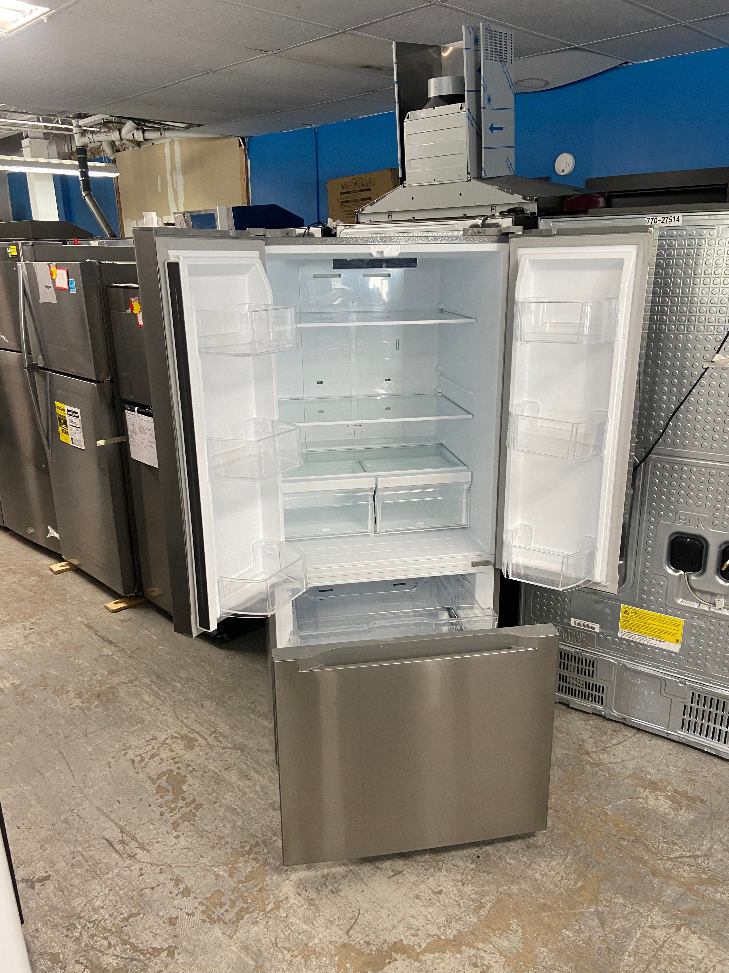 MNE18DYTNAFS 30” French door stainless steel Moffat fridge