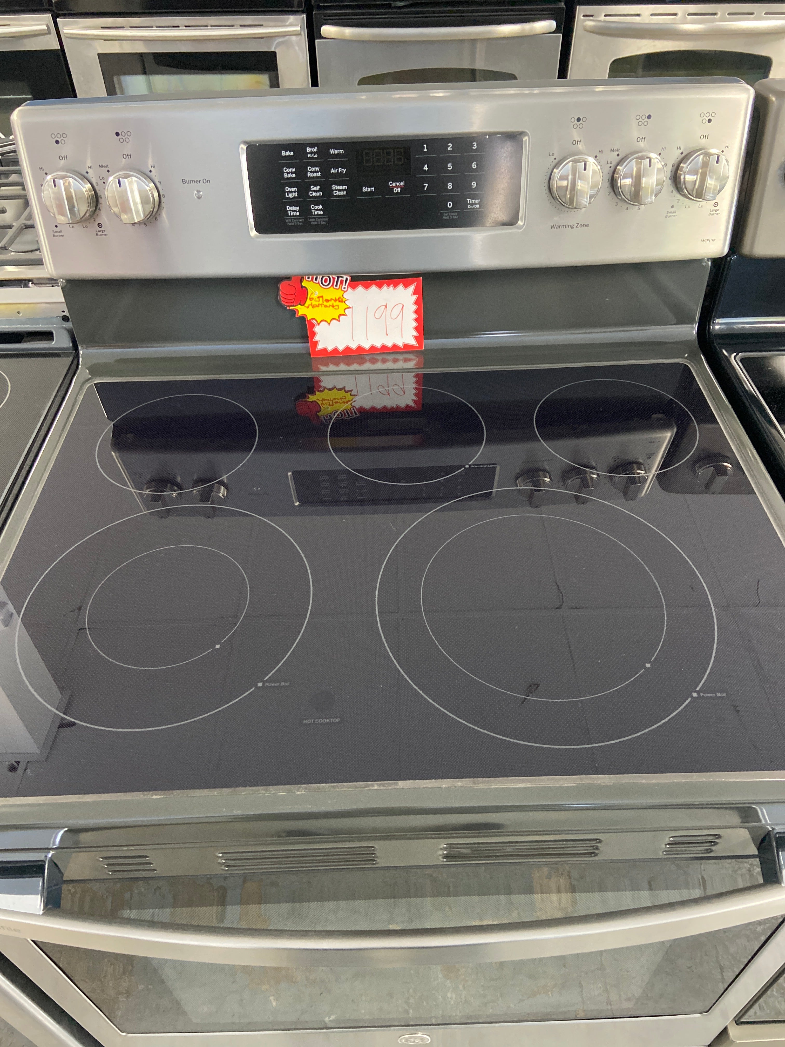 GE 30" Built-In Touch Control Electric Cooktop Stainless Steel - PCB900YV1FS