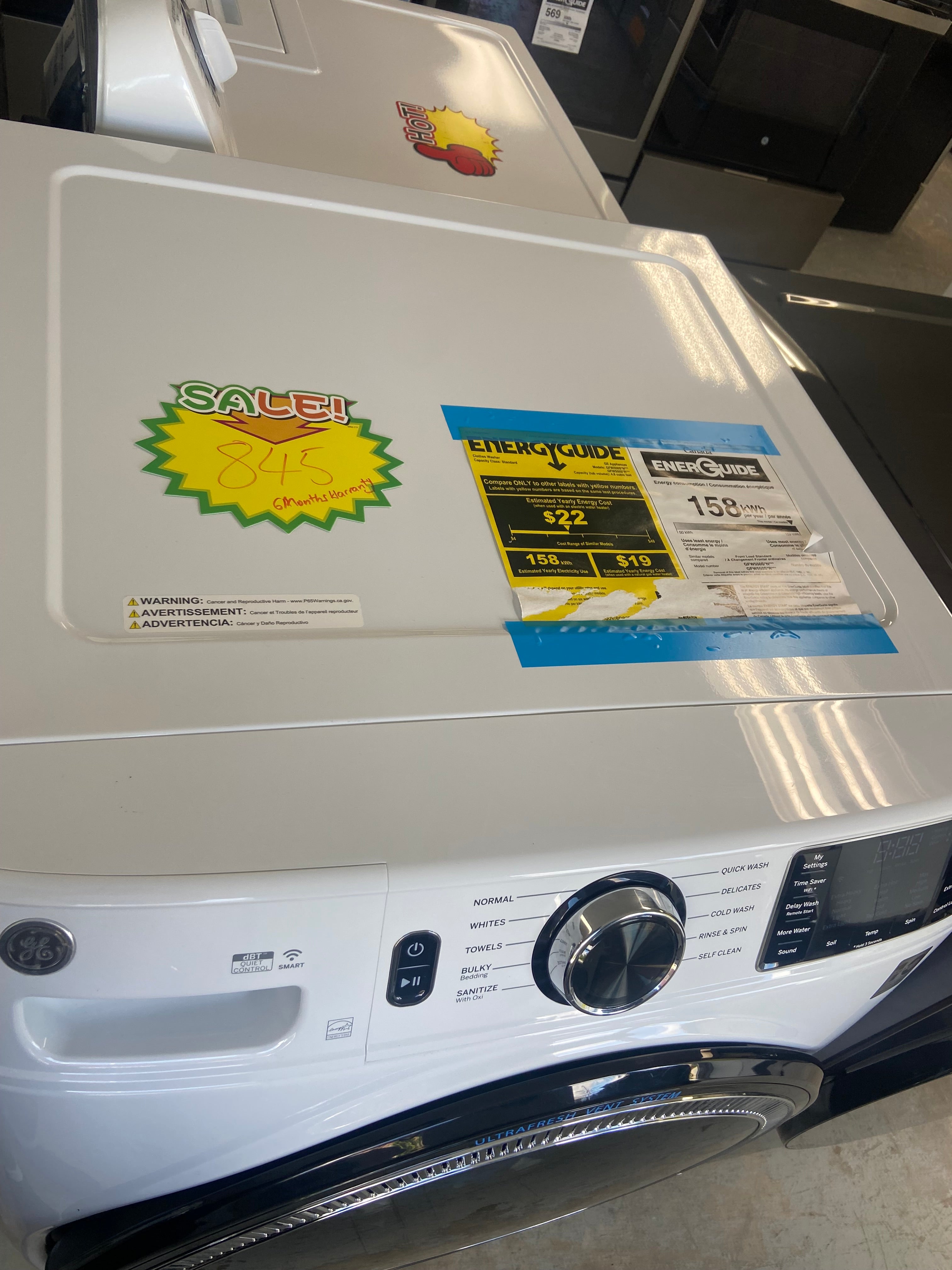 White 27” GE GFW550SMN5WW Washer (Refurbished)