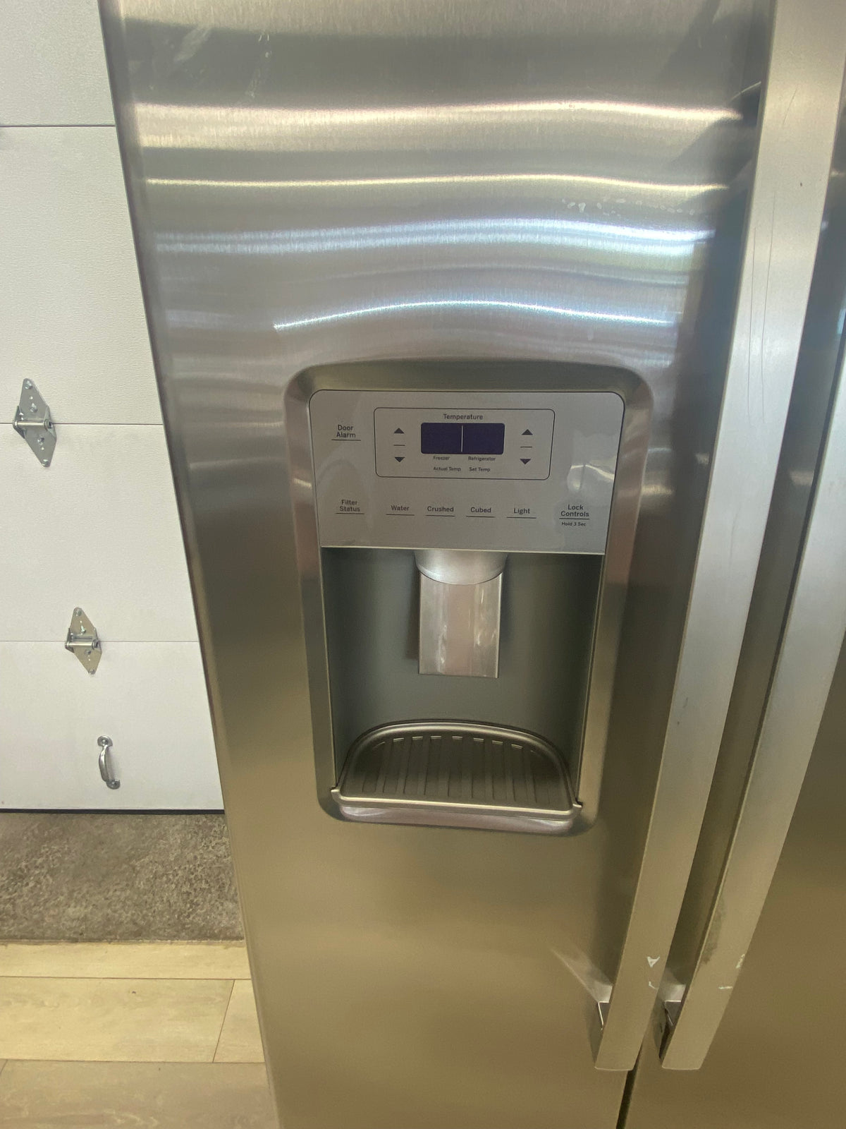 36” GE French door fridge, Stainless, side by side fridge/Freezer, "New"