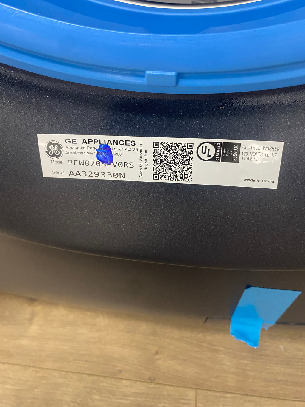 Profile 28-inch. W 6.1 cu ft IEC Front Load Washer and W 7.8 cu. ft. Smart Electric Dryer in Sapphire Blue "Scratch&Dent"