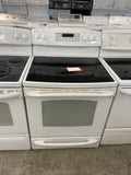 White 30” GE Profile PCB969DR1WW Glass Top Stove (Refurbished)