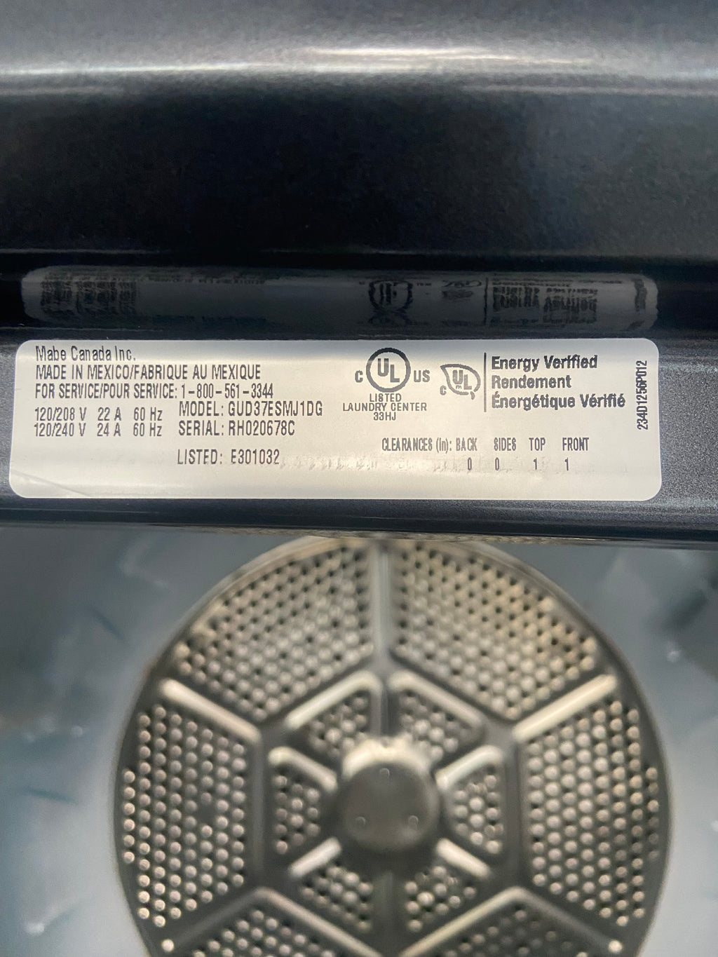 GE black laundry Center,  GUD37ESMJ1DG, “lightly used ”, 3 Months Warranty