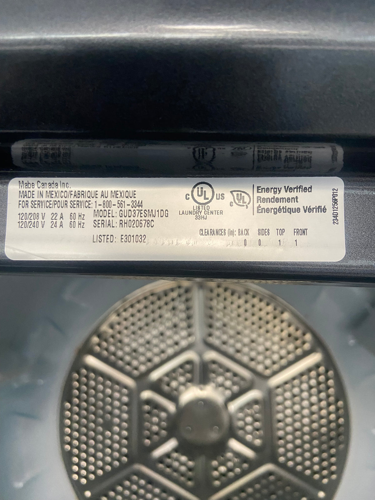 GE black laundry Center,  GUD37ESMJ1DG, “lightly used ”, 3 Months Warranty