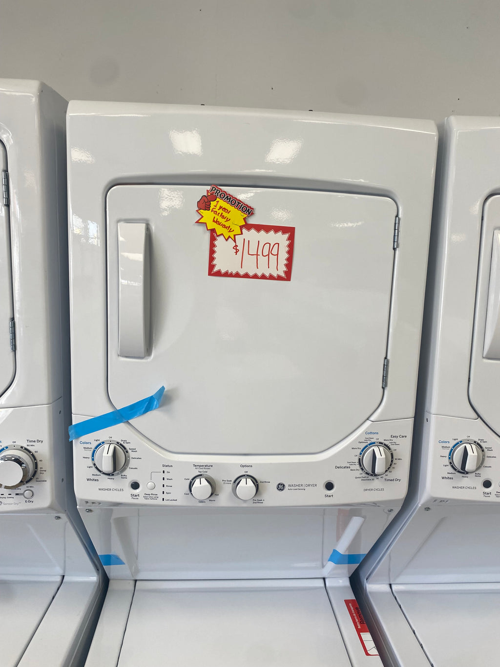 GE 24" Unitized Spacemaker Washer and Electric Dryer White - GUD24ESMM1WW