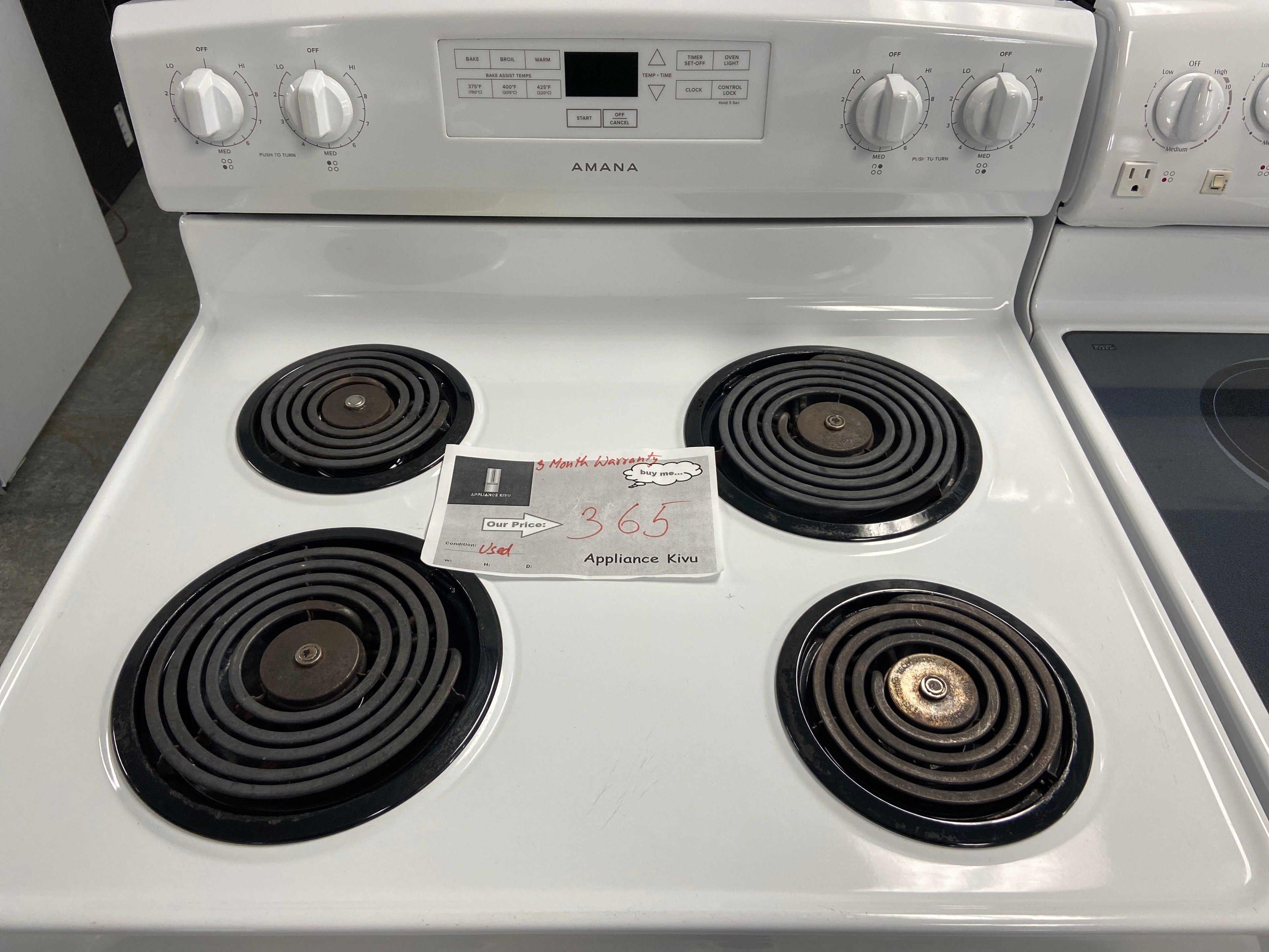 Amana 30" Electric Freestanding Coil Top Range White - YACR4303MFW5