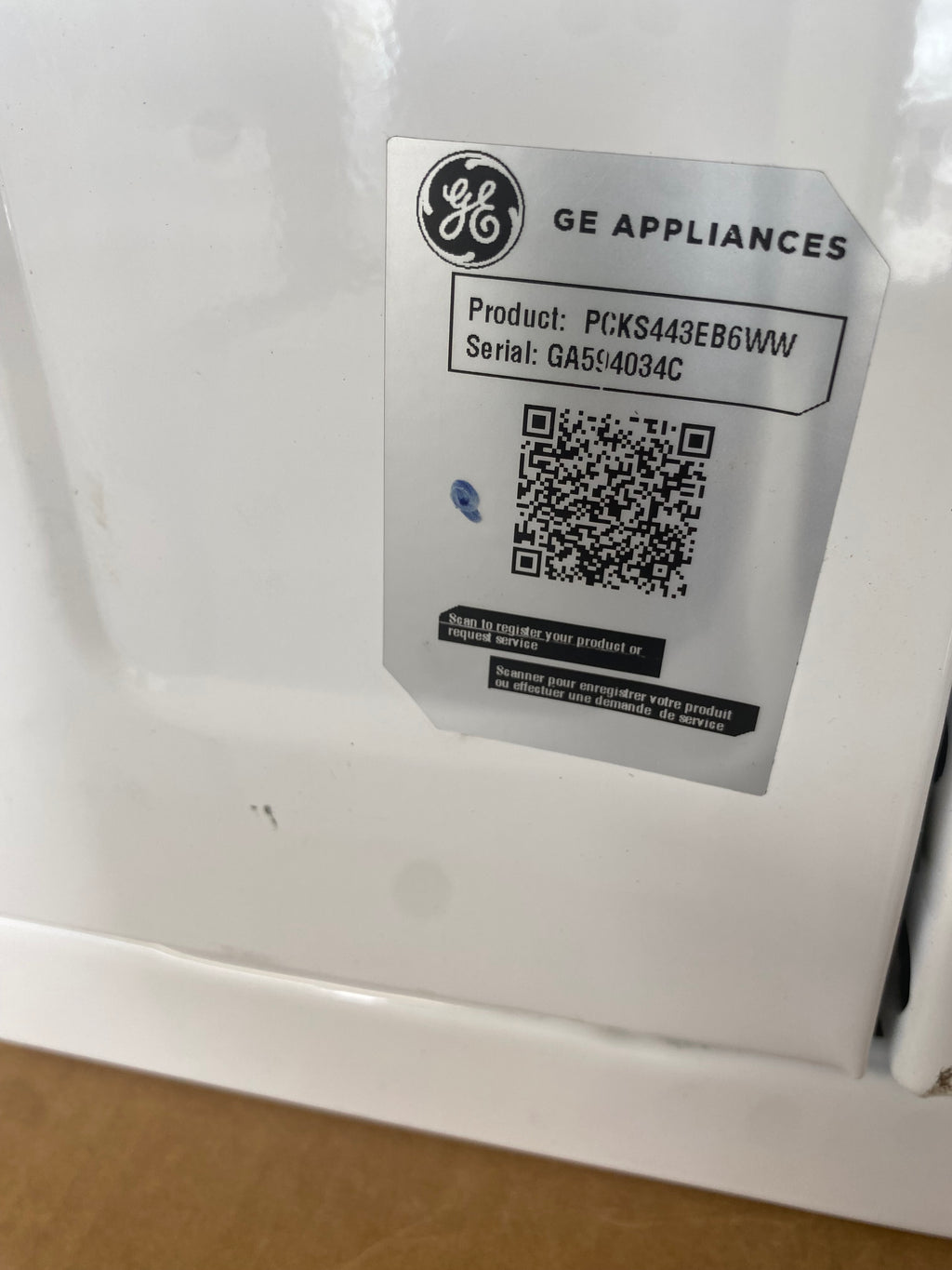 24 Inch GE 3.6 cu. ft. Electric Compact Dryer White wheelchair accessible  PCKS443EBWW "Open box"