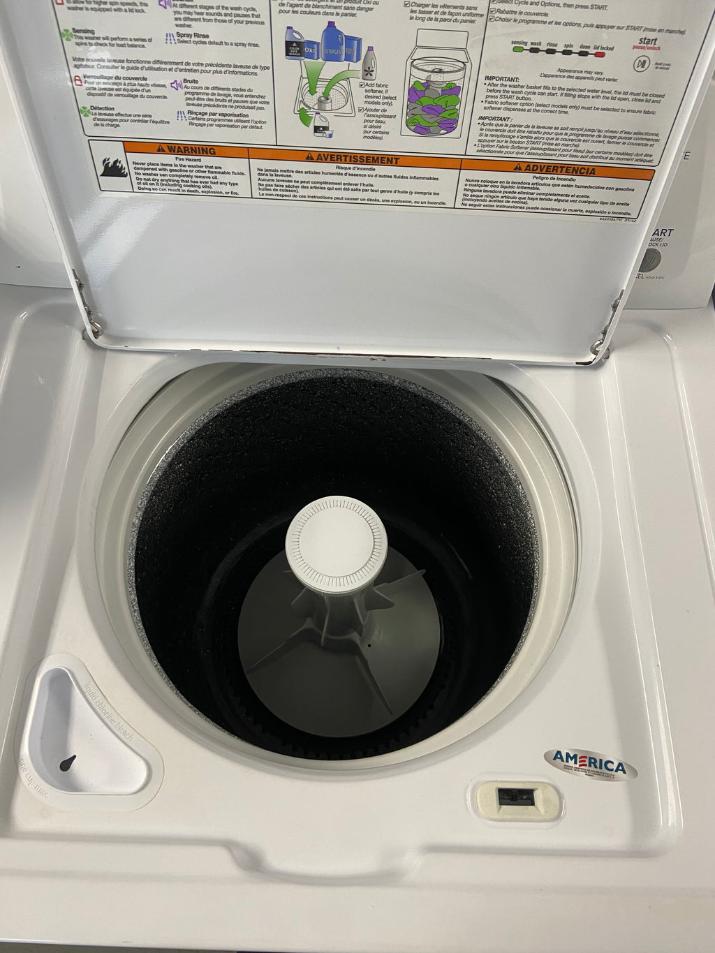 Amana NTW4600YQ1 Top Load Washer, 700 RPM Washer Spin Speed, 9 Wash Cycles, 3 Temperature Settings, White colour