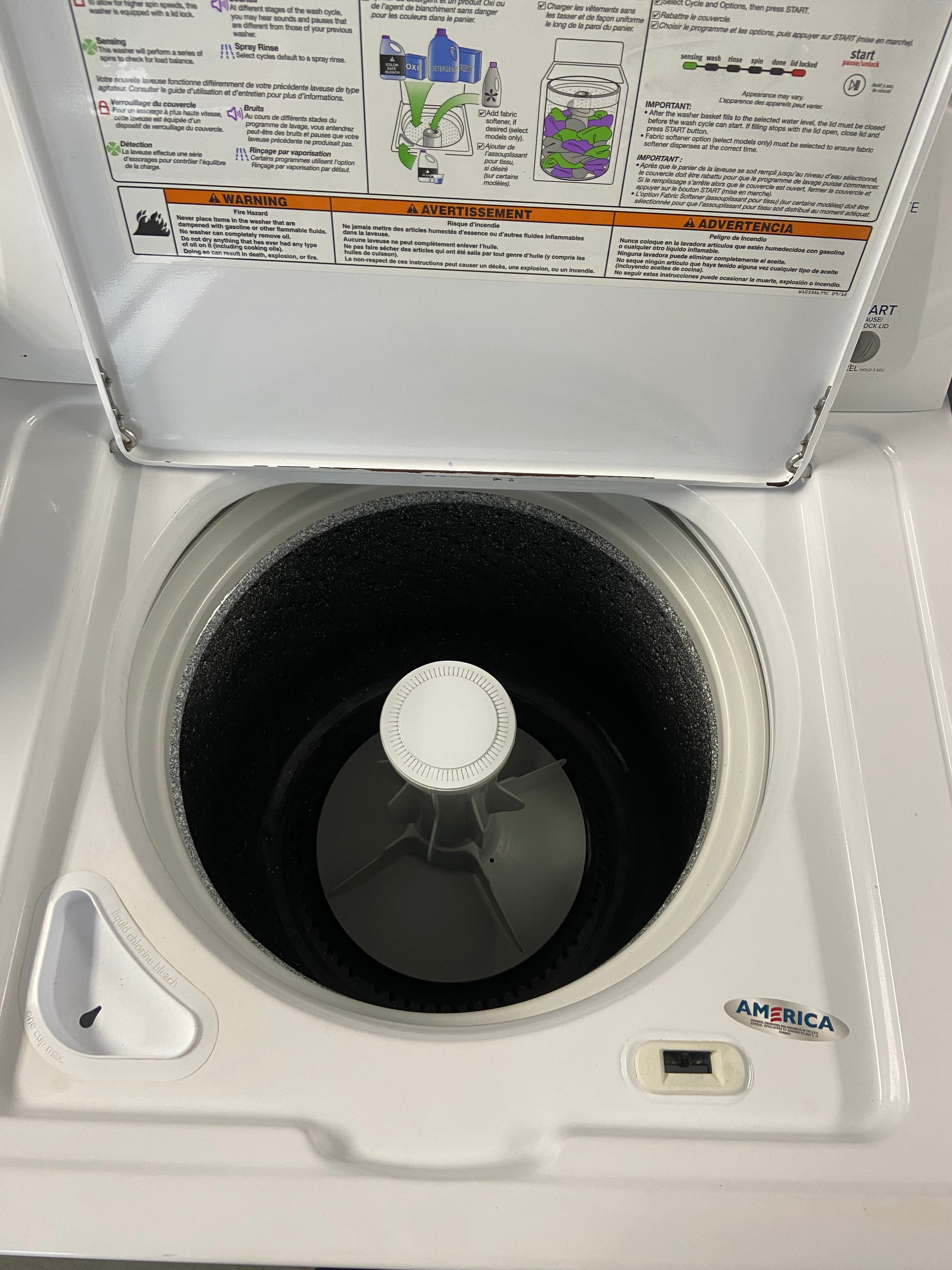 Amana NTW4600YQ1 Top Load Washer, 700 RPM Washer Spin Speed, 9 Wash Cycles, 3 Temperature Settings, White colour