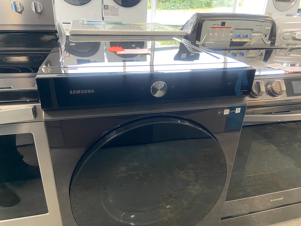 Black Stainless Steel Samsung 7.6 Cu. Ft. Electric Dryer with Steam  - Stackable - DVE53BB8700VAC Dryer (refurbished)