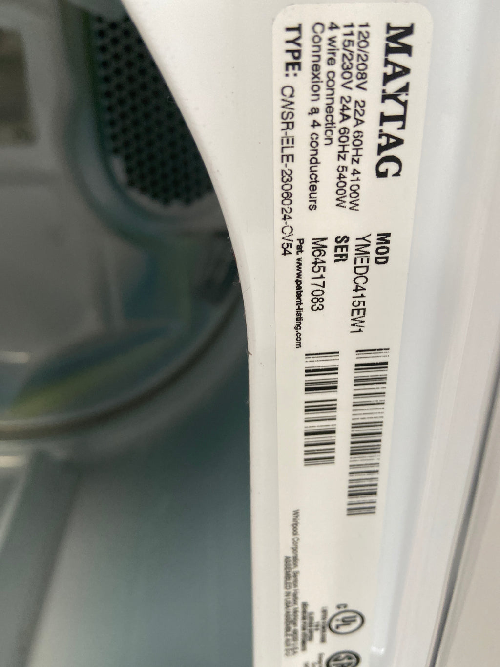 Maytag Centennial dryer, white, “Refurbished”, 3 Months Warranty