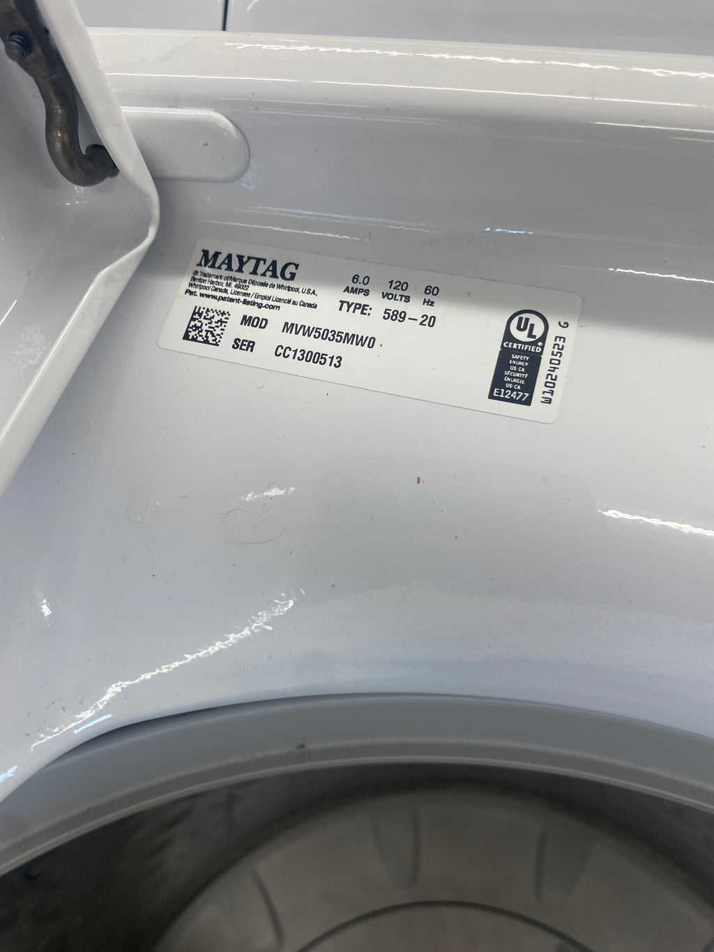 27” Maytag top load washer, White, "Refurbished"