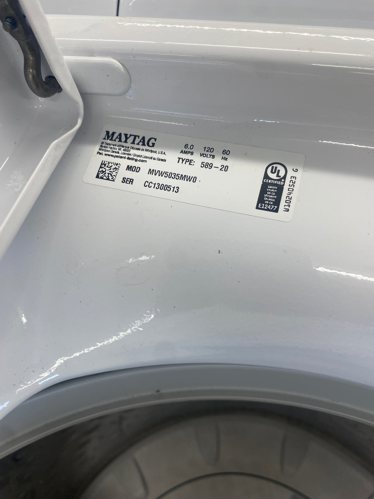 27” Maytag top load washer, White, "Refurbished"