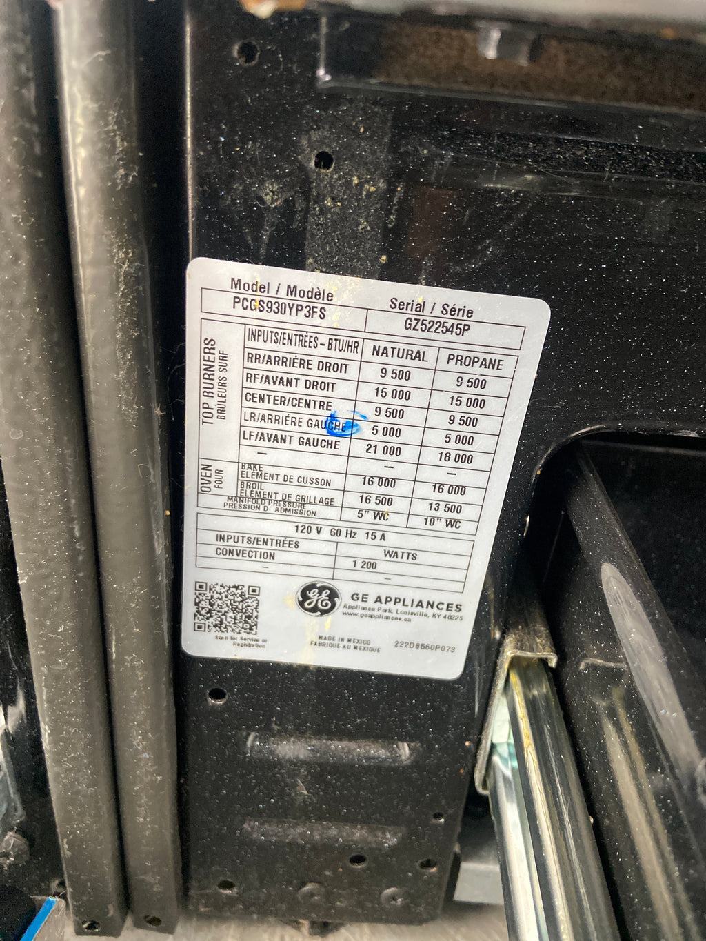 GE profile, slide in gas/propane stove, PCGS930YP3FS,  “Lightly used”, 6 Months Warranty