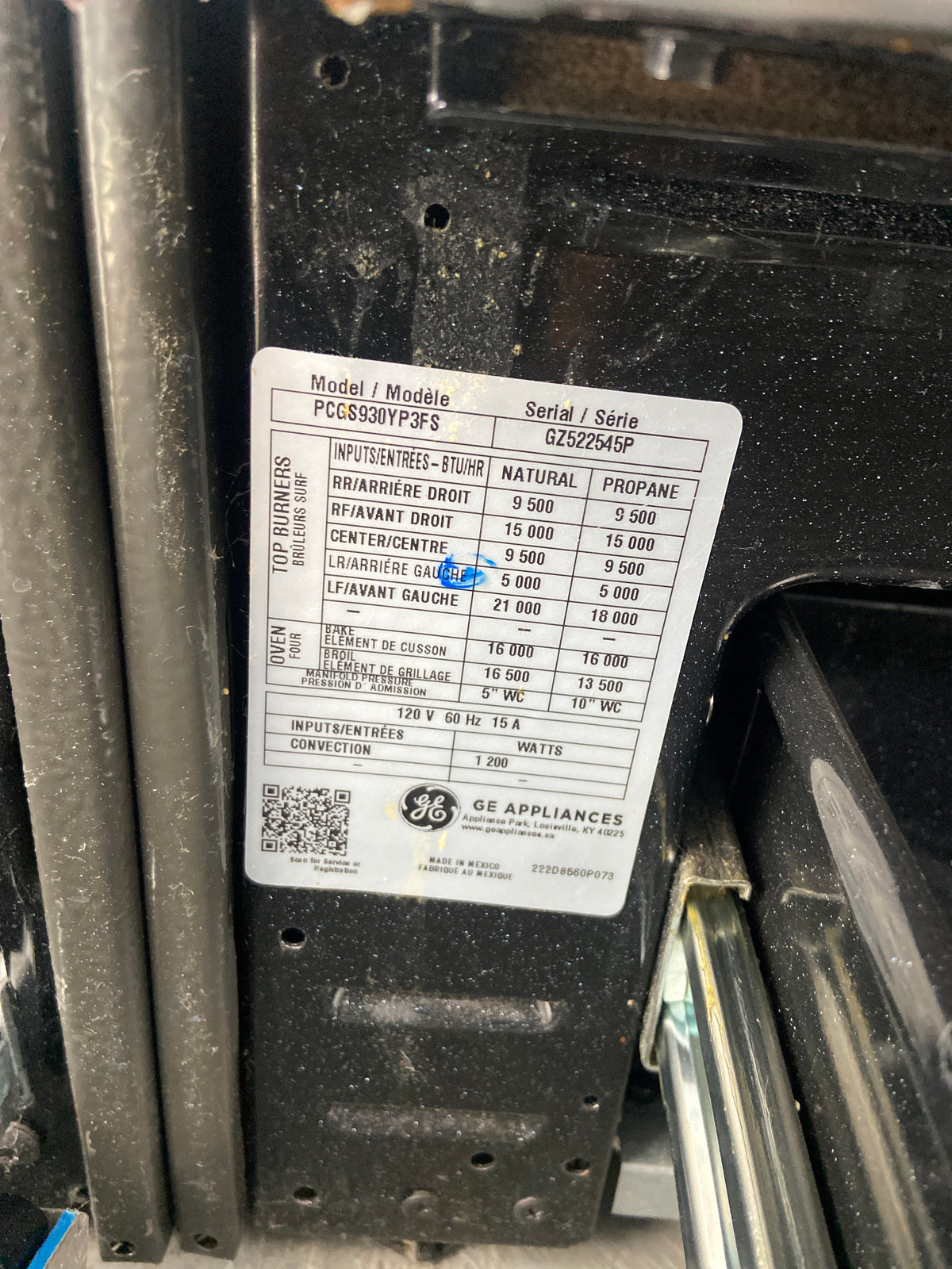 GE profile, slide in gas/propane stove, PCGS930YP3FS,  “Lightly used”, 6 Months Warranty