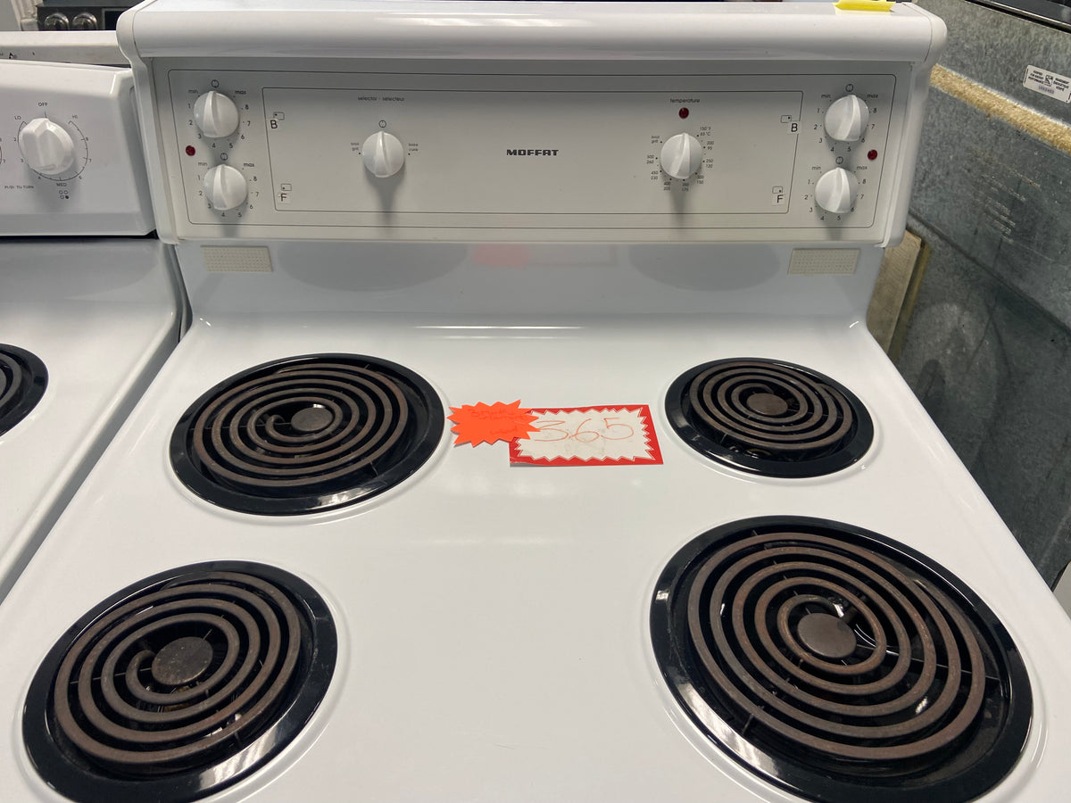 White 30” Moffat MRMF3100ZWW-4 Coil Top Stove (Refurbished)