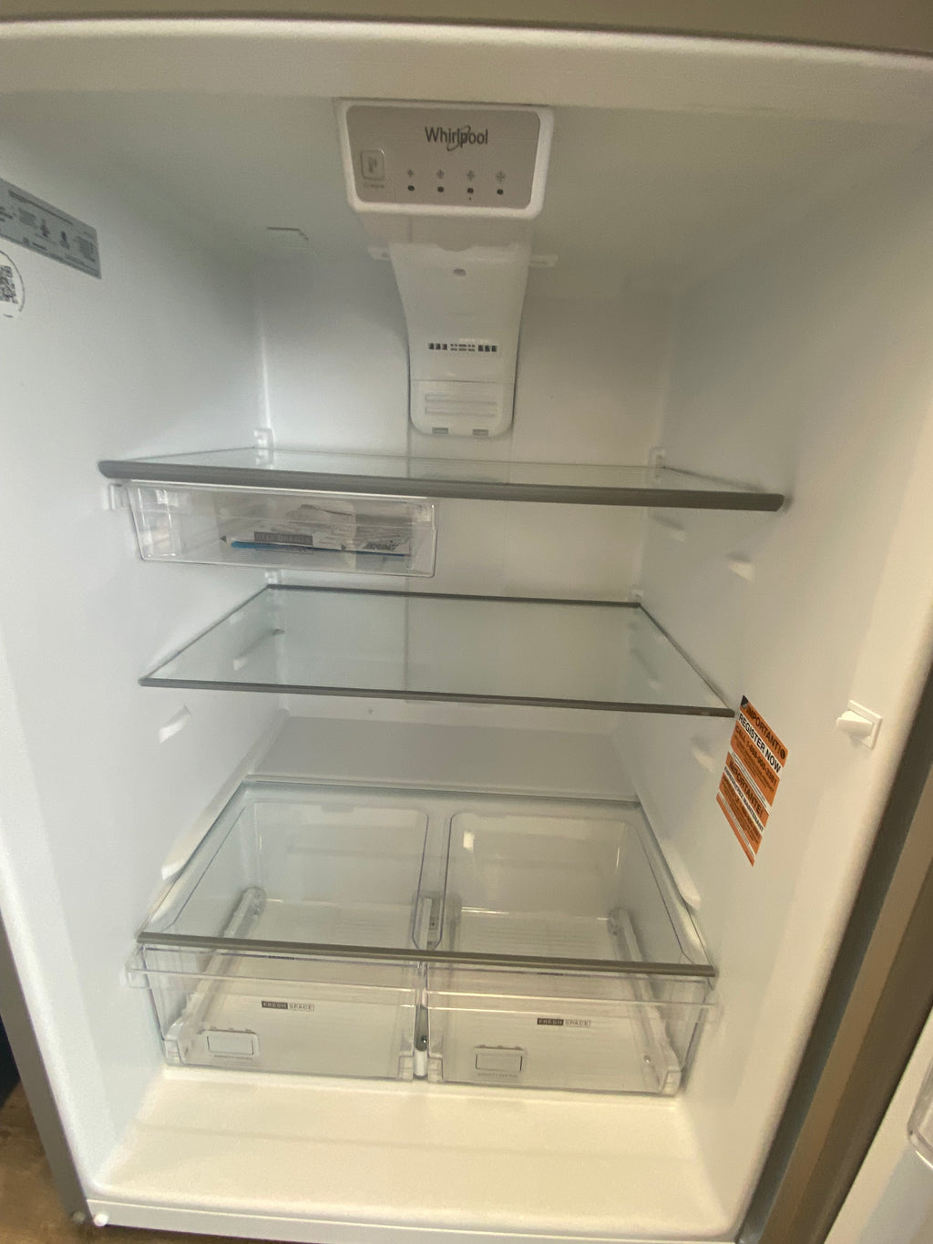 Stainless steel Whirlpool WRTX5419SZ00 Top Freezer Refrigerator, 30 inch Width, 19 cu. ft. Capacity