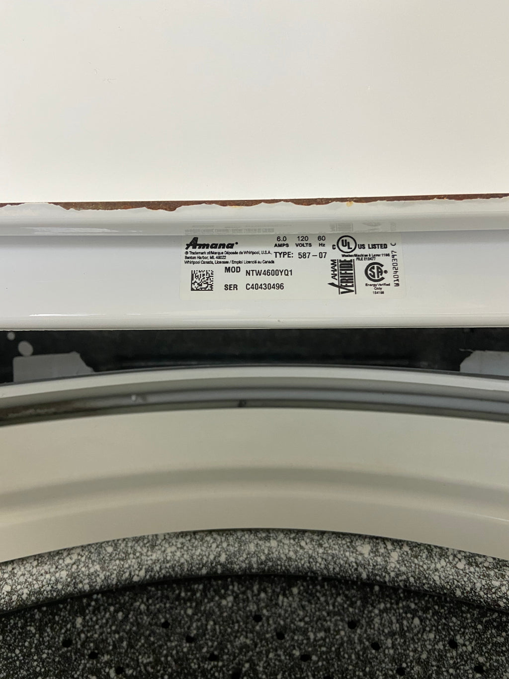 Amana NTW4600YQ1 Top Load Washer, 700 RPM Washer Spin Speed, 9 Wash Cycles, 3 Temperature Settings, White colour