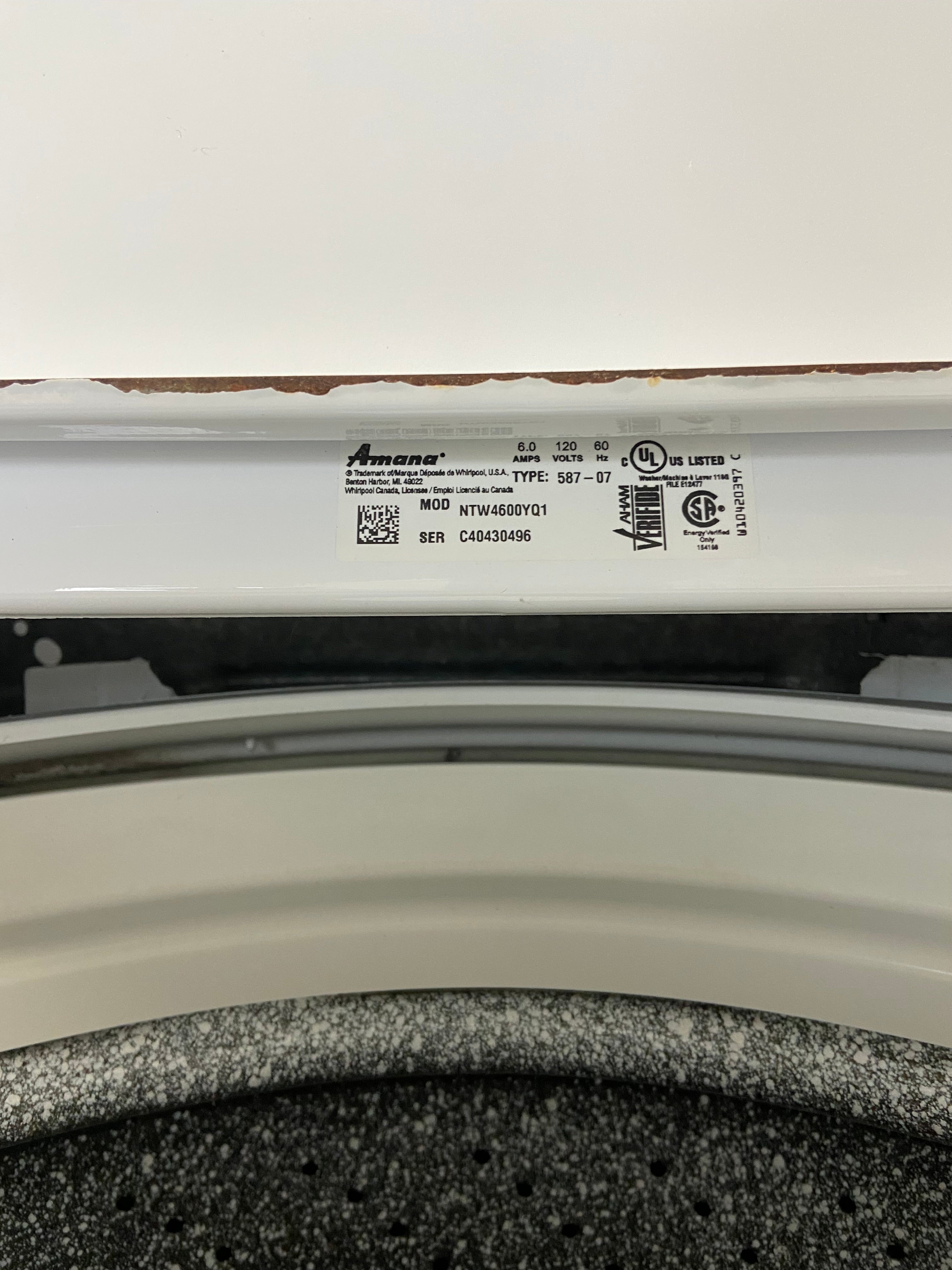Amana NTW4600YQ1 Top Load Washer, 700 RPM Washer Spin Speed, 9 Wash Cycles, 3 Temperature Settings, White colour