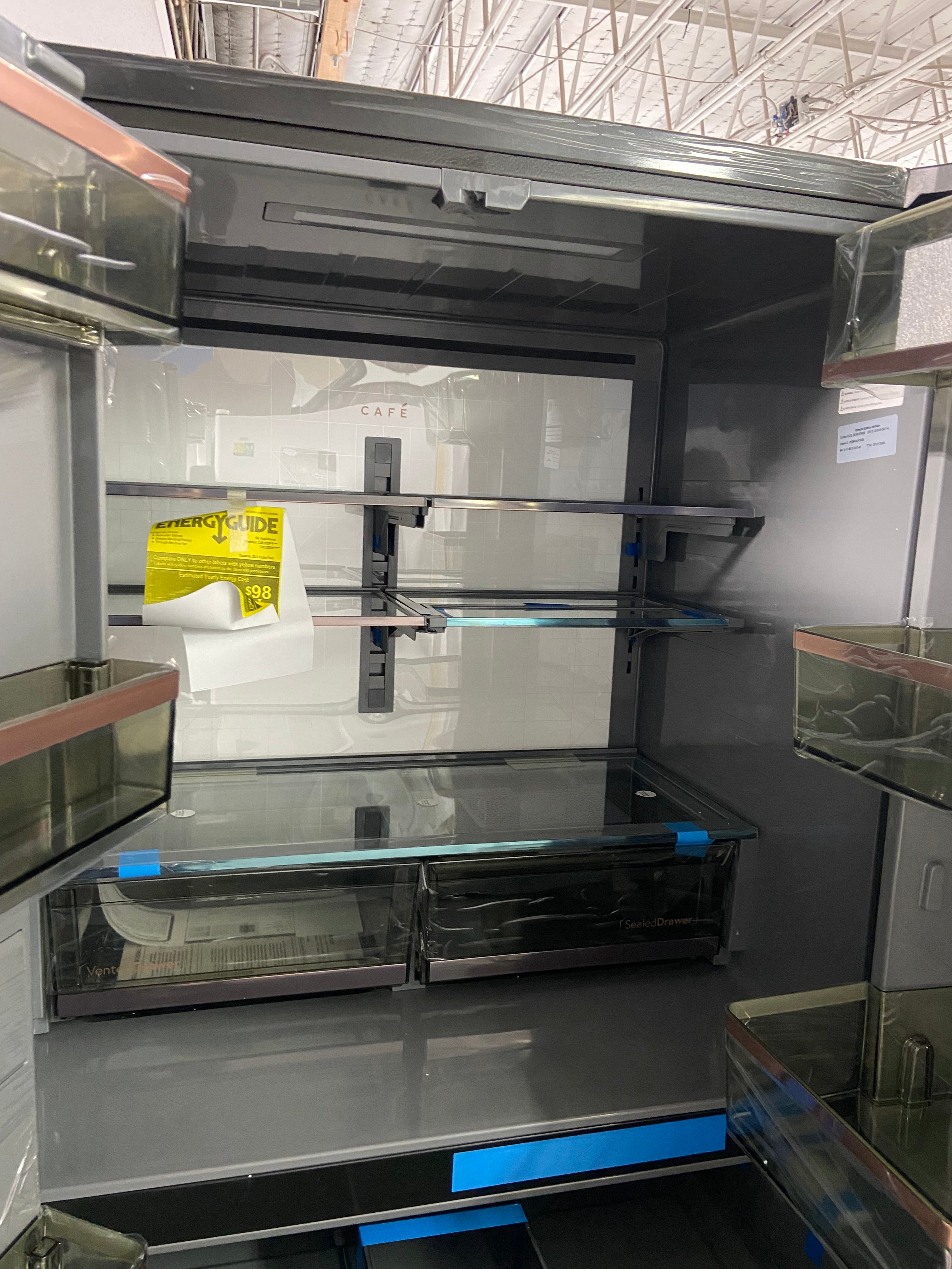 GE Café matte Stainless Fridge with Freezer and Thaw Drawers