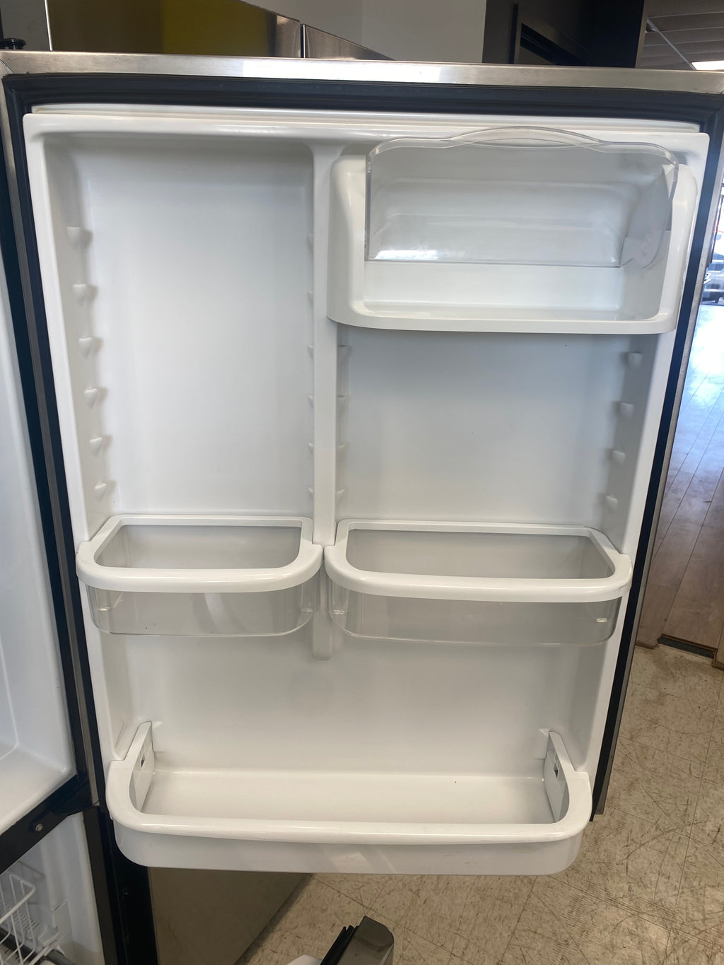 Stainless steel 30” bottom mount Whirlpool Fridge used