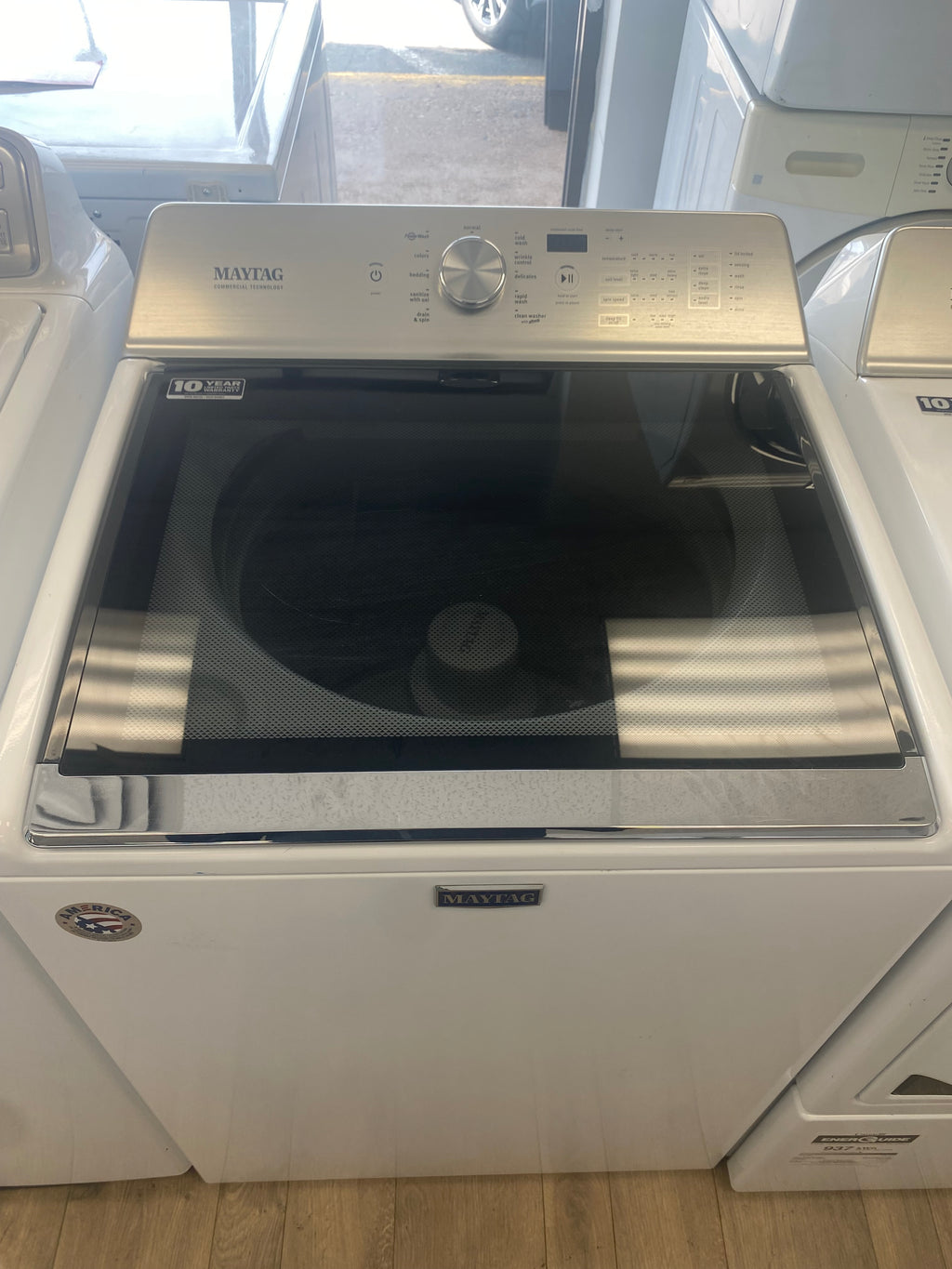 Maytag washer and dryer set, side by side set up, "New Open Box".