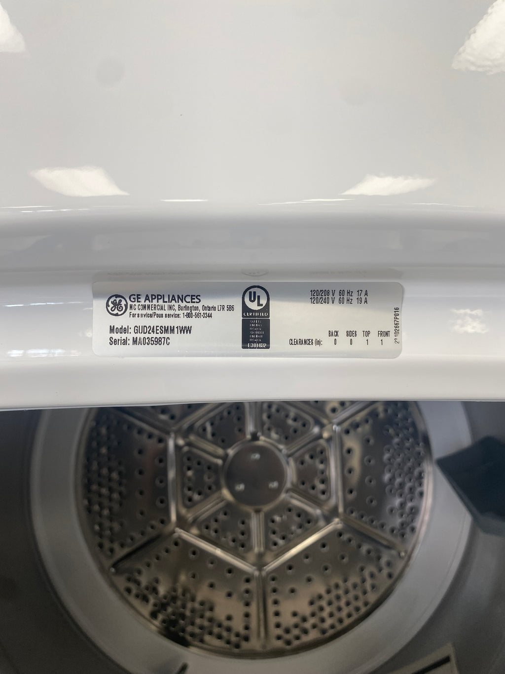 GE 24" Unitized Spacemaker Washer and Electric Dryer White - GUD24ESMM1WW