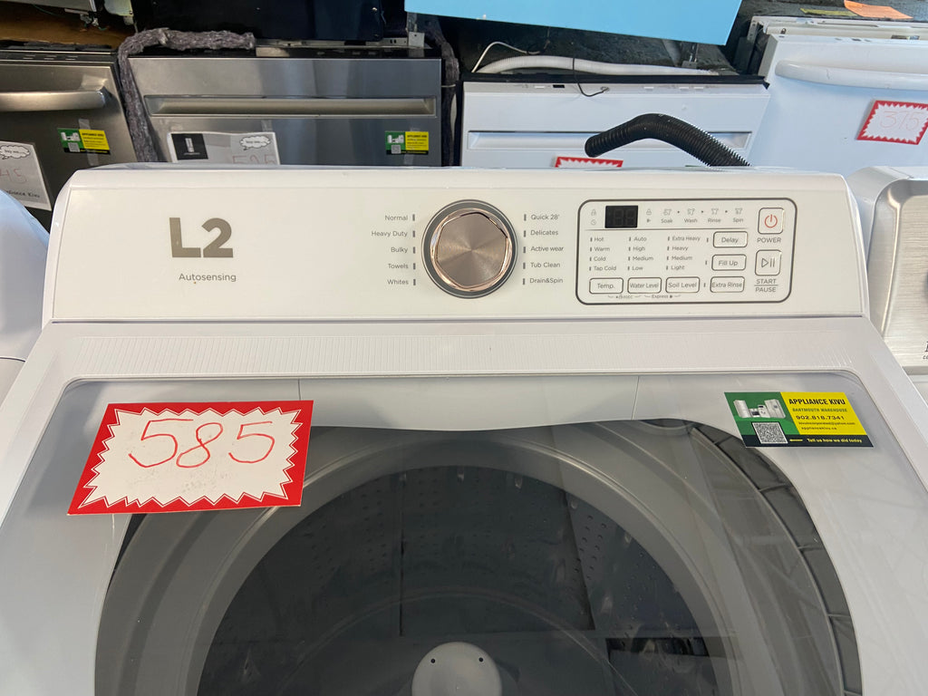 White 27” L2 Autosensing LT52N1BWWC Top Load Washer with an Agitator, comes with 120v plug