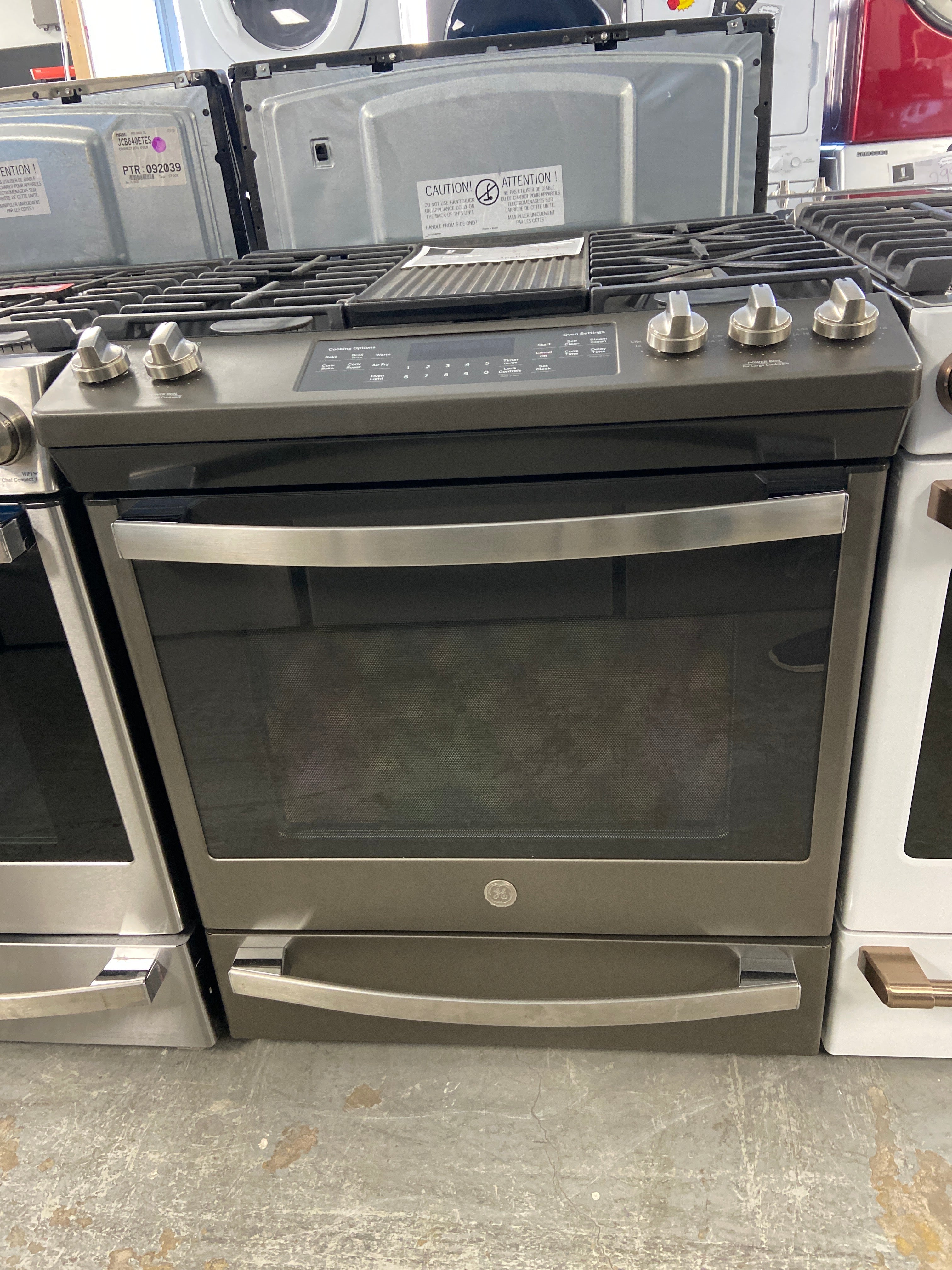 GE 30" Gas Slide-In Front Control Range with Storage Drawer Stainless Steel - JCGS760EP1ES