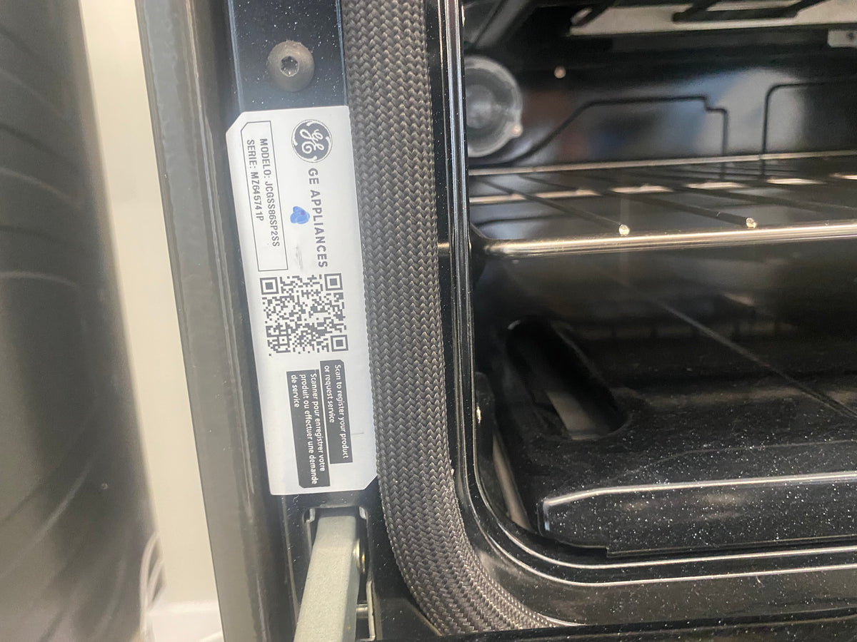 30” GE propane slide in stove "New", Stainless, Double oven