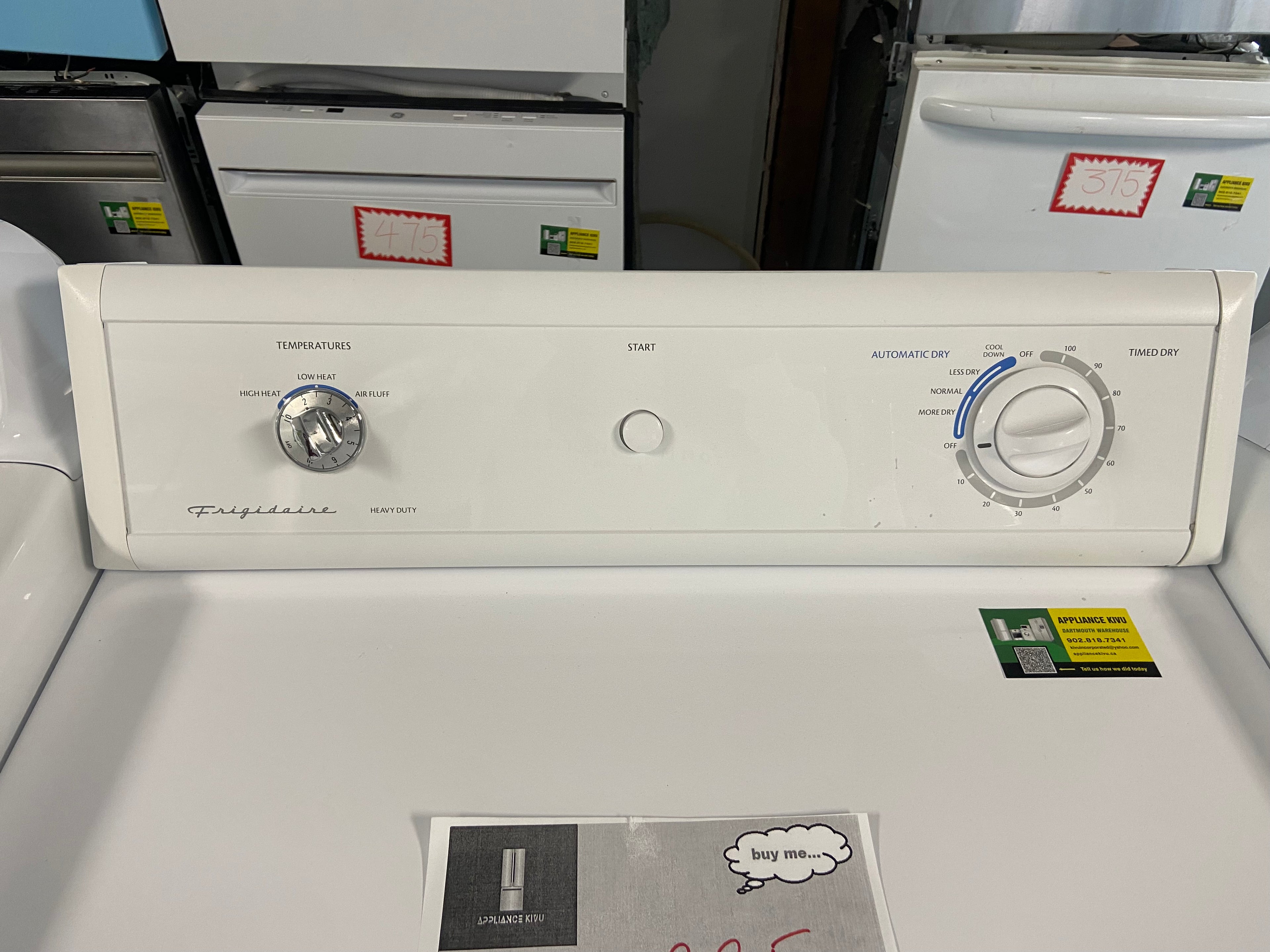 White 27” Frigidaire Dryer FER231CAS2 with warranty