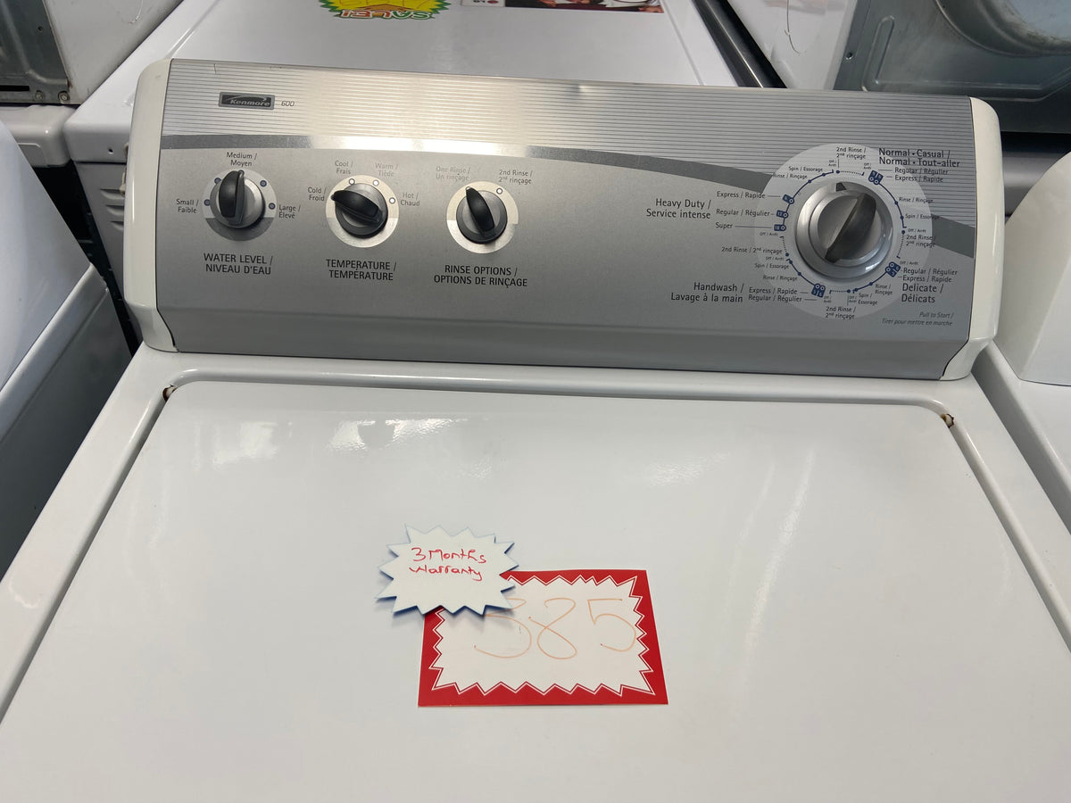 White 27” Kenmore 110.29672800 Top Load Washer (Refurbished)