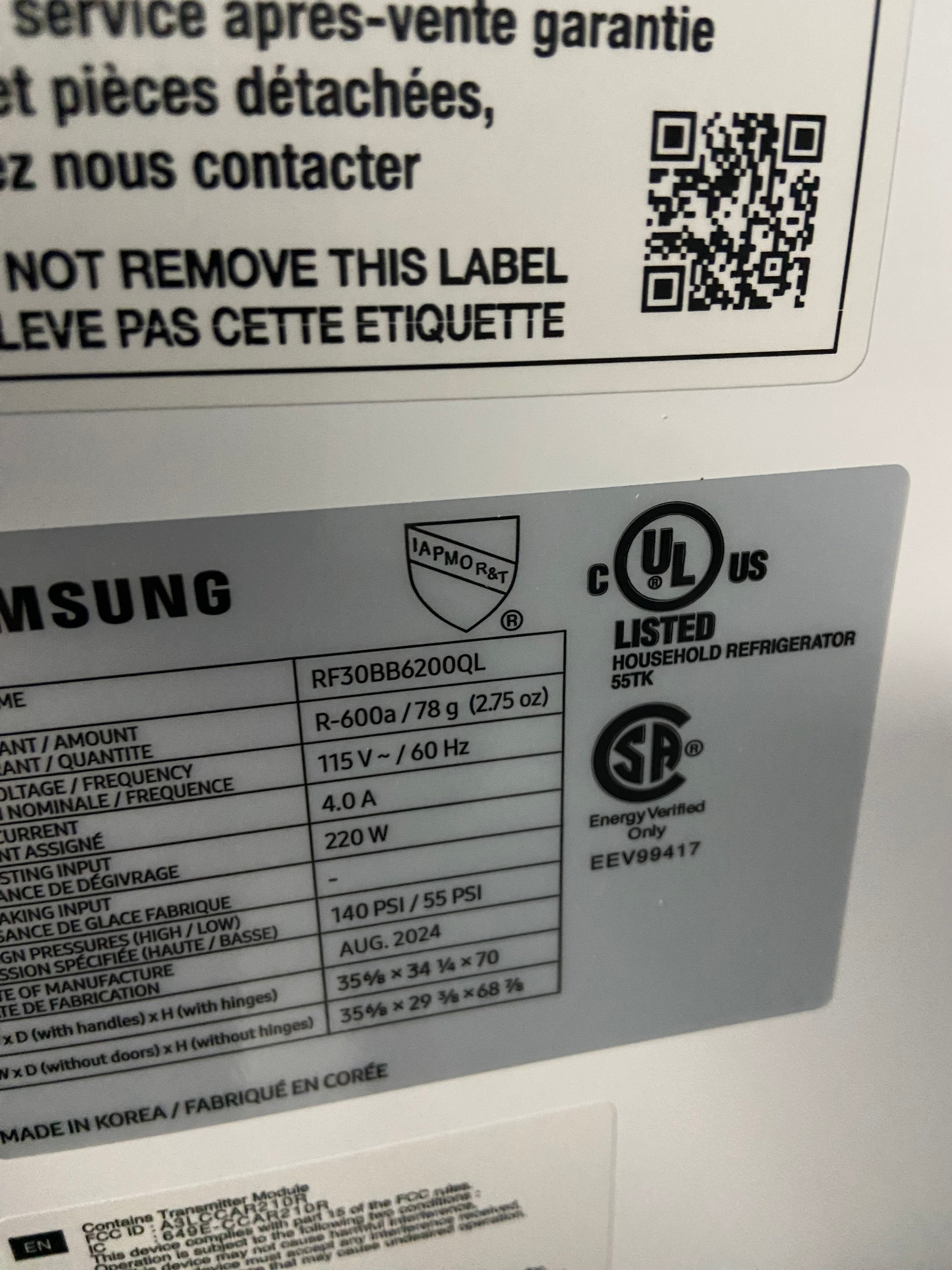 Samsung Stainless fridge