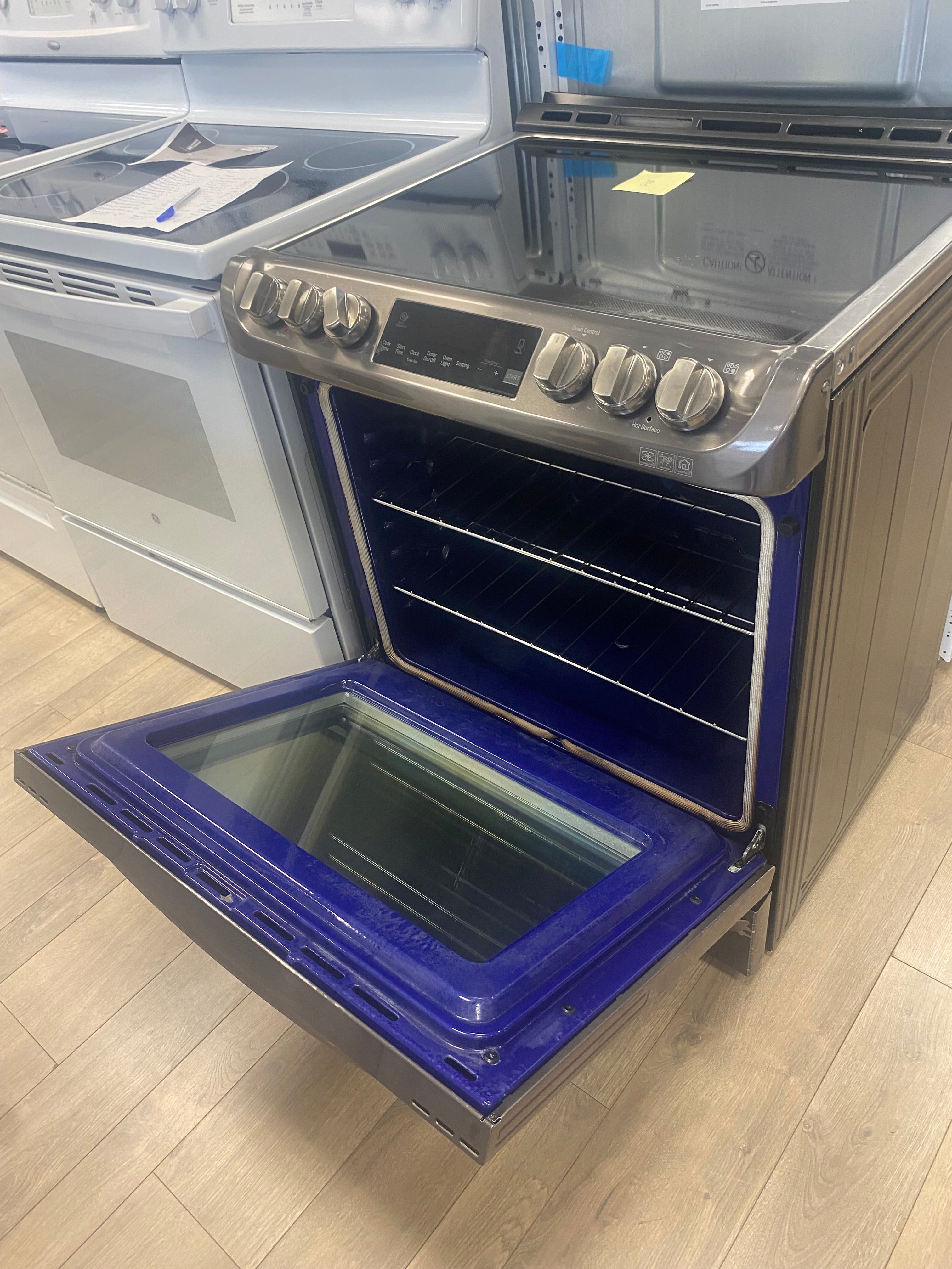 LG 30” dark Stainless Steel glass top slide in Stove, convection, self clean