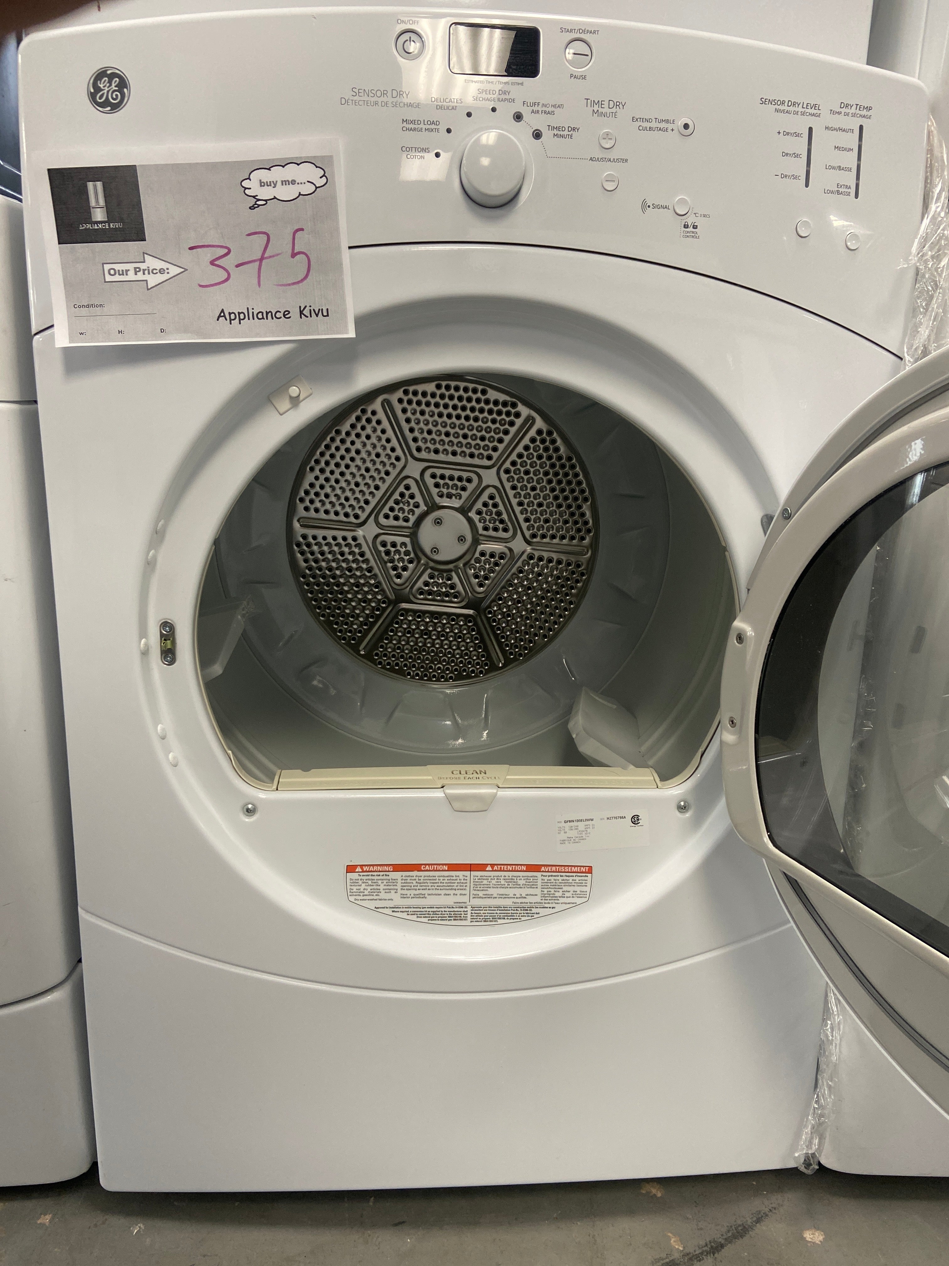 GE Electric Dryer - White (GFMN100EL0WW)