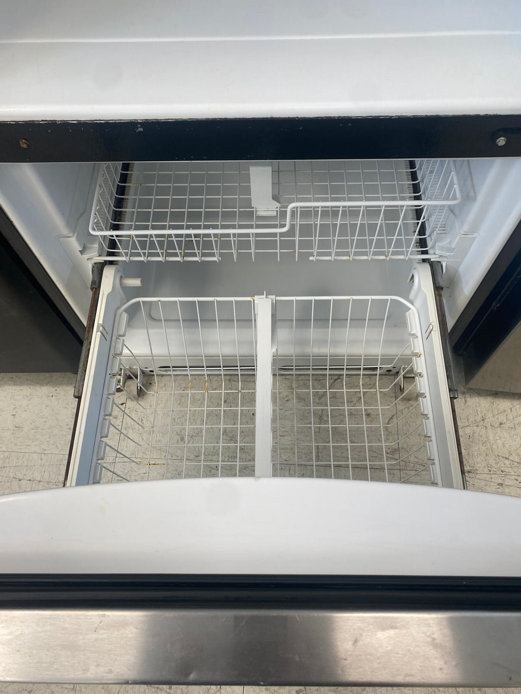 Stainless steel 30” bottom mount Whirlpool Fridge used