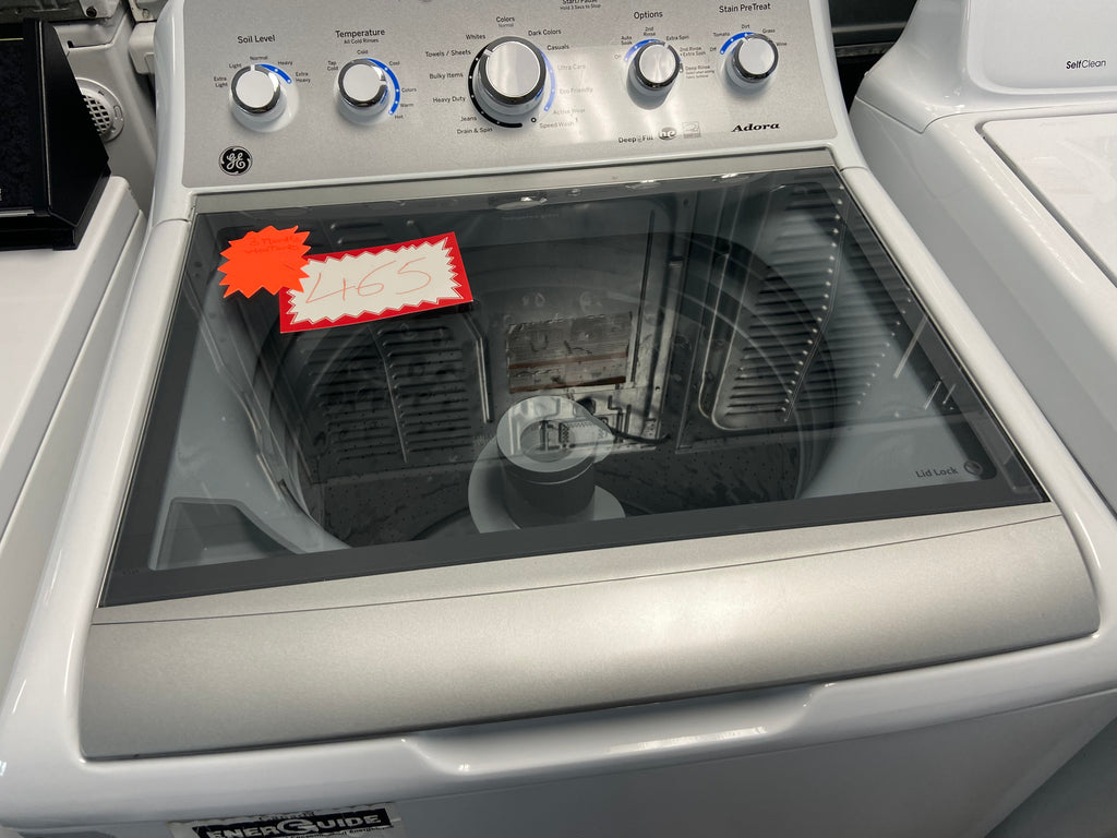 White GE GTW495DMN1WS Top Load Washer (Refurbished)