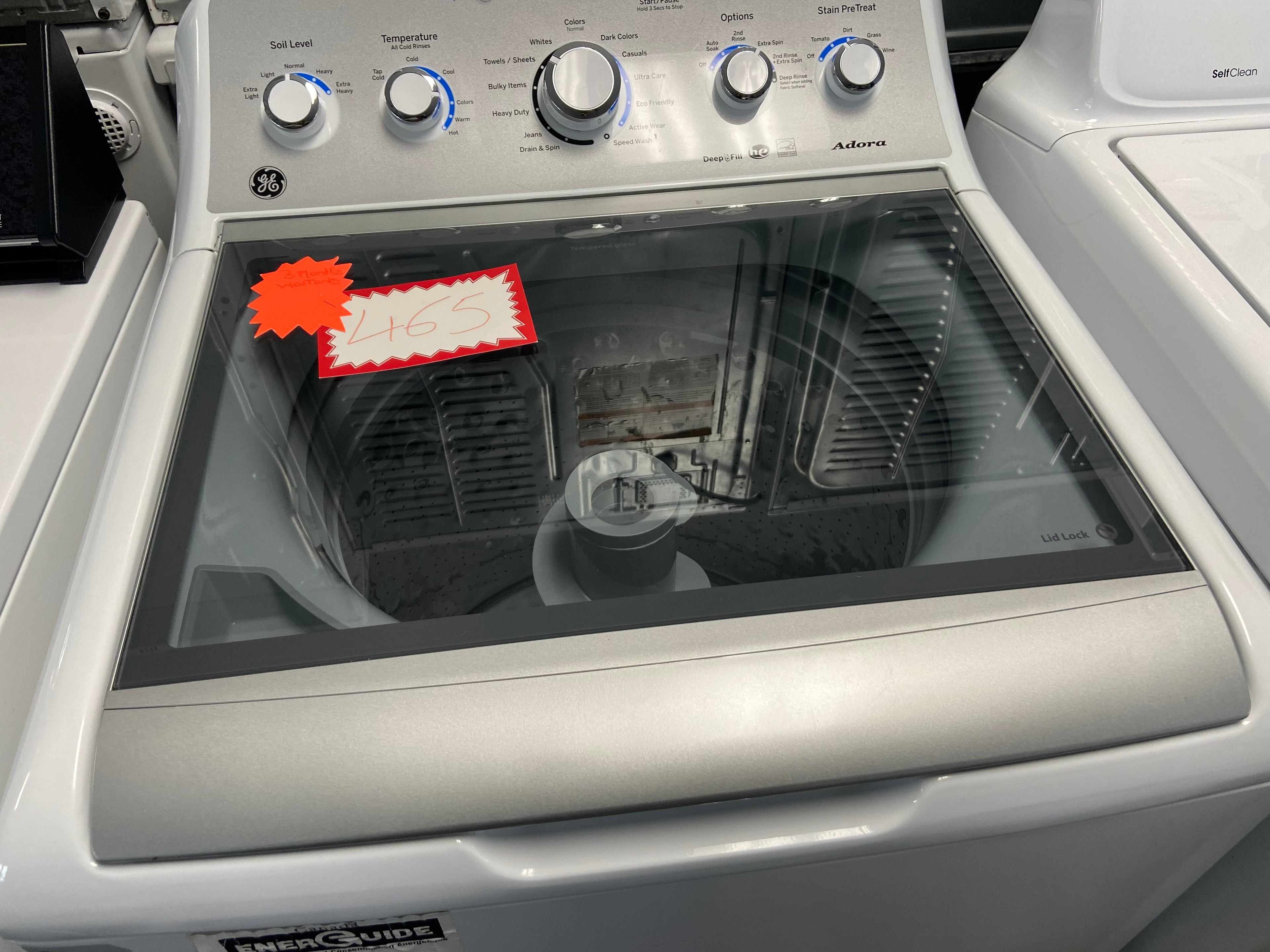 White GE GTW495DMN1WS Top Load Washer (Refurbished)