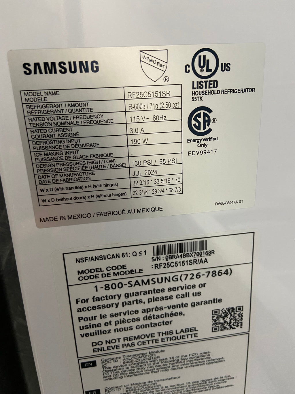 Samsung Brand New Stainless Fridge