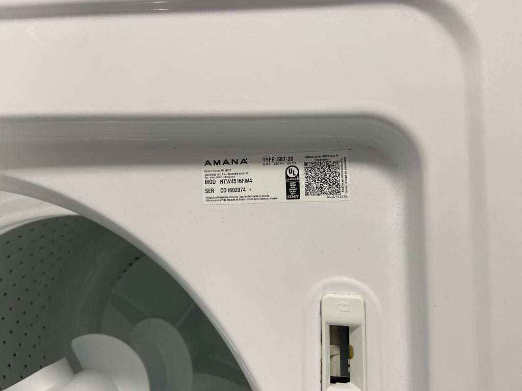 Amana NTW4516FW4 Top Load Washer, 700 RPM Washer Spin Speed, 8 Wash Cycles, 5 Temperature Settings, White colour