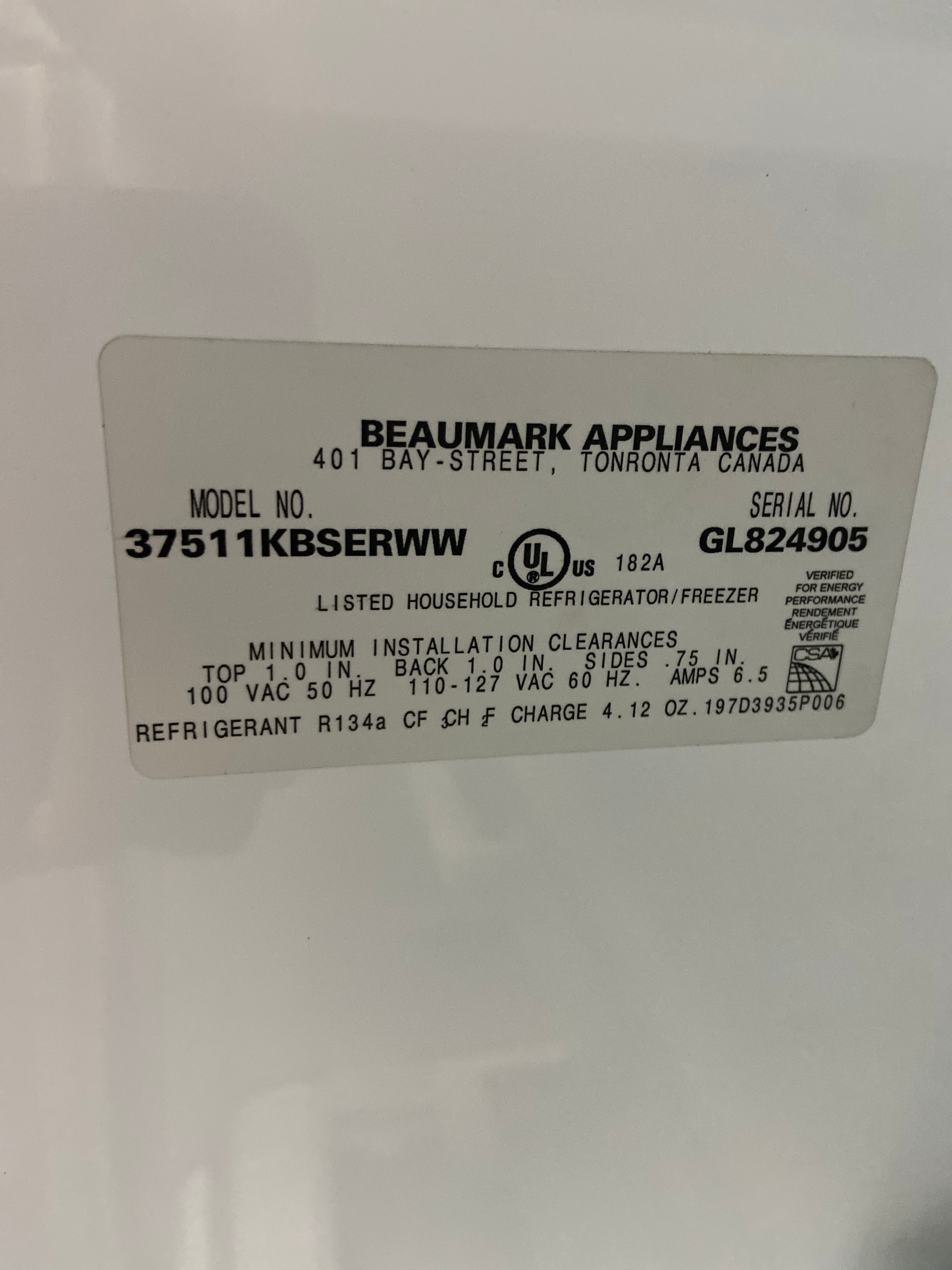 Beaumark 11 Cu. Ft. Top-Freezer Refrigerator - White (37511KBSERWW)